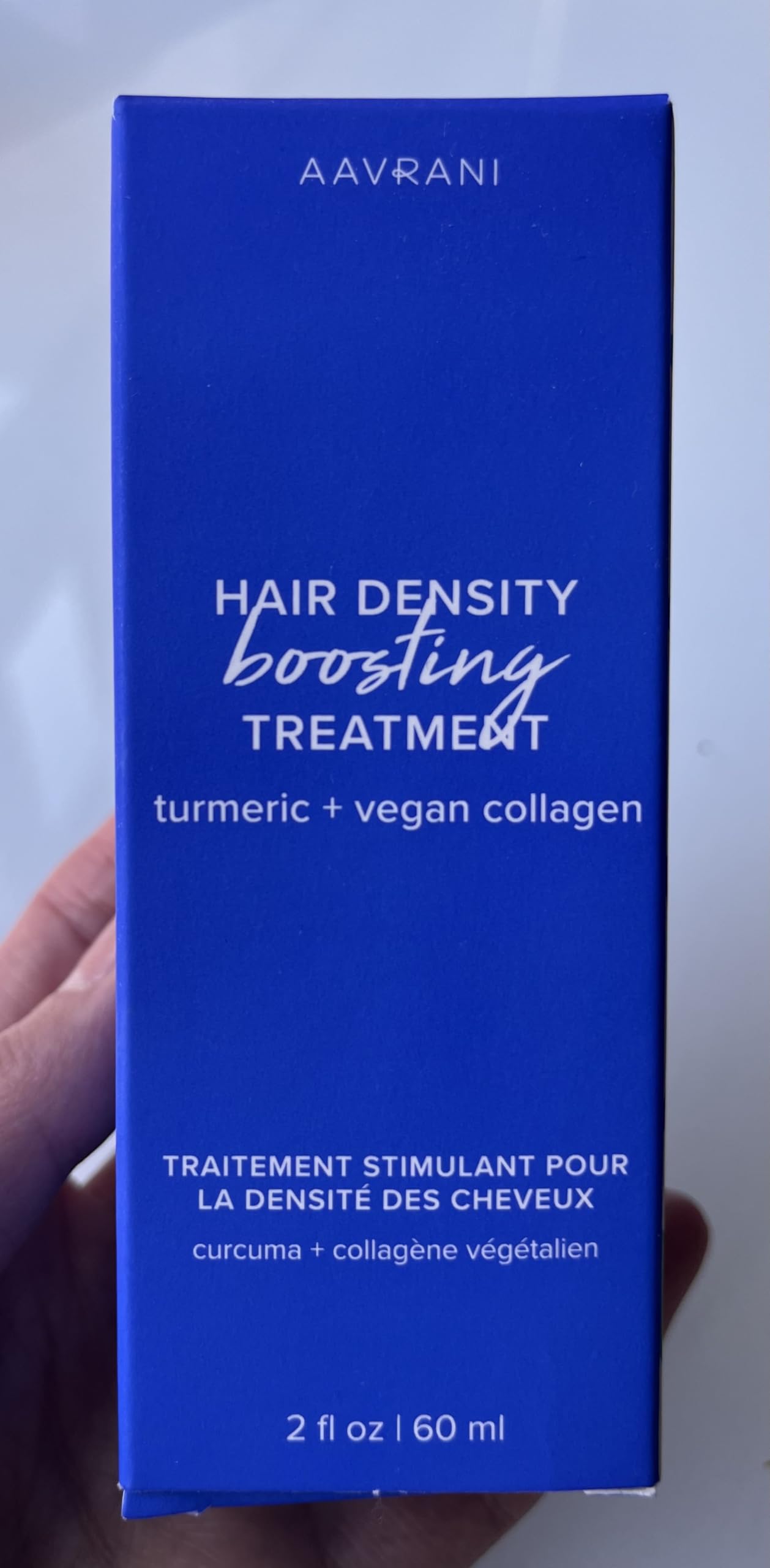 AAVRANI Hair Density ingredients-turmeric-ashwagandha highlight potent scalp-supporting components.
