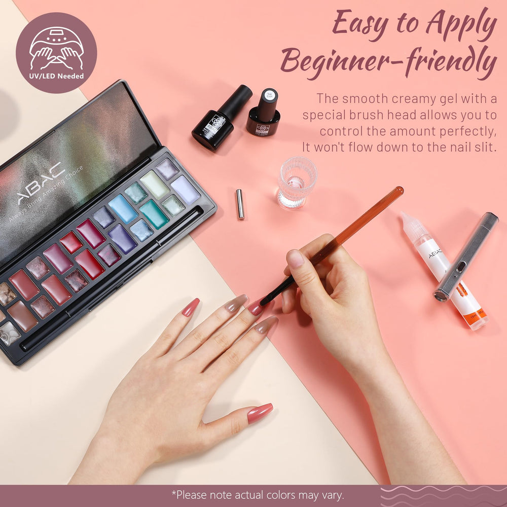 ABAC detailed application palette for easy shade mixing and transitions.