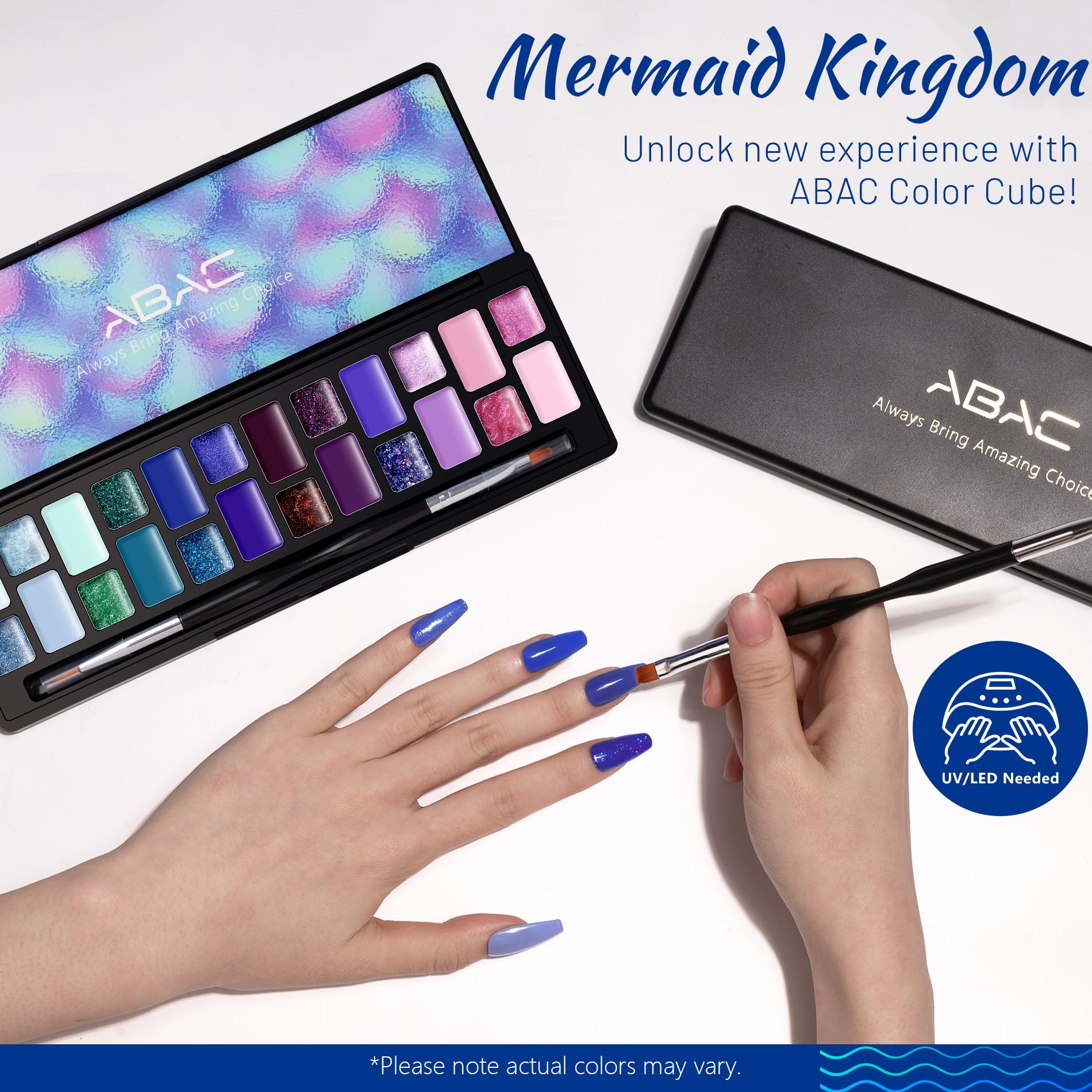 ABAC LED-compatible soak-off gel polish works with common home lamps.