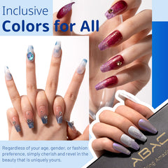 ABAC ombre gel nail polish bottles arranged for vibrant nail art.