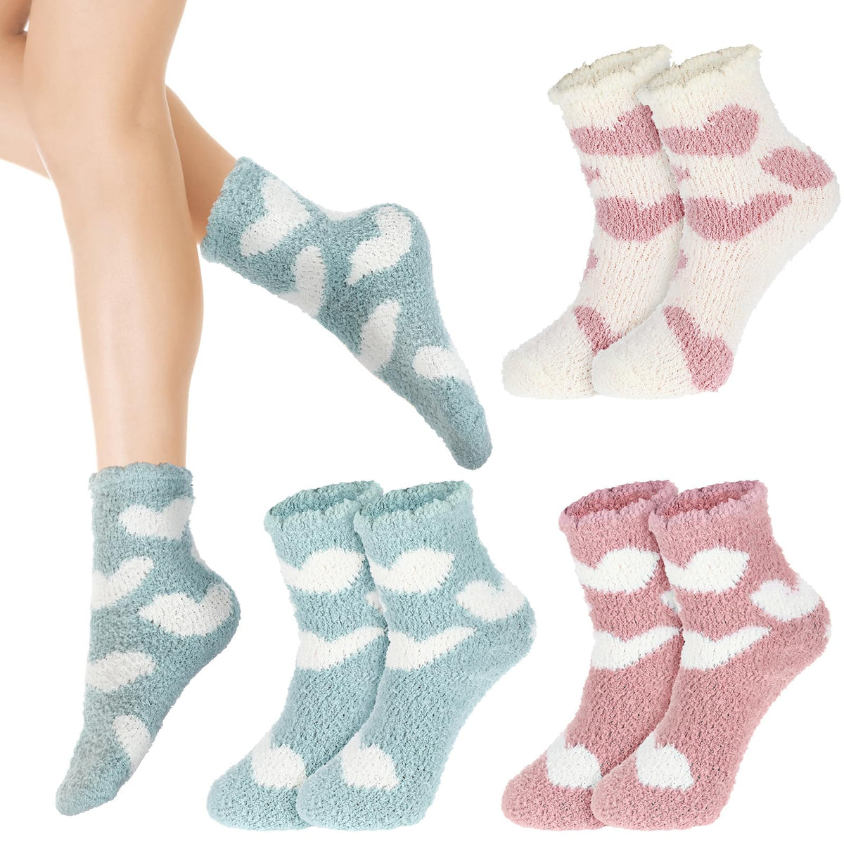 Abeillo 3-pairs aloe socks moisturizing set for hydrated feet during rest