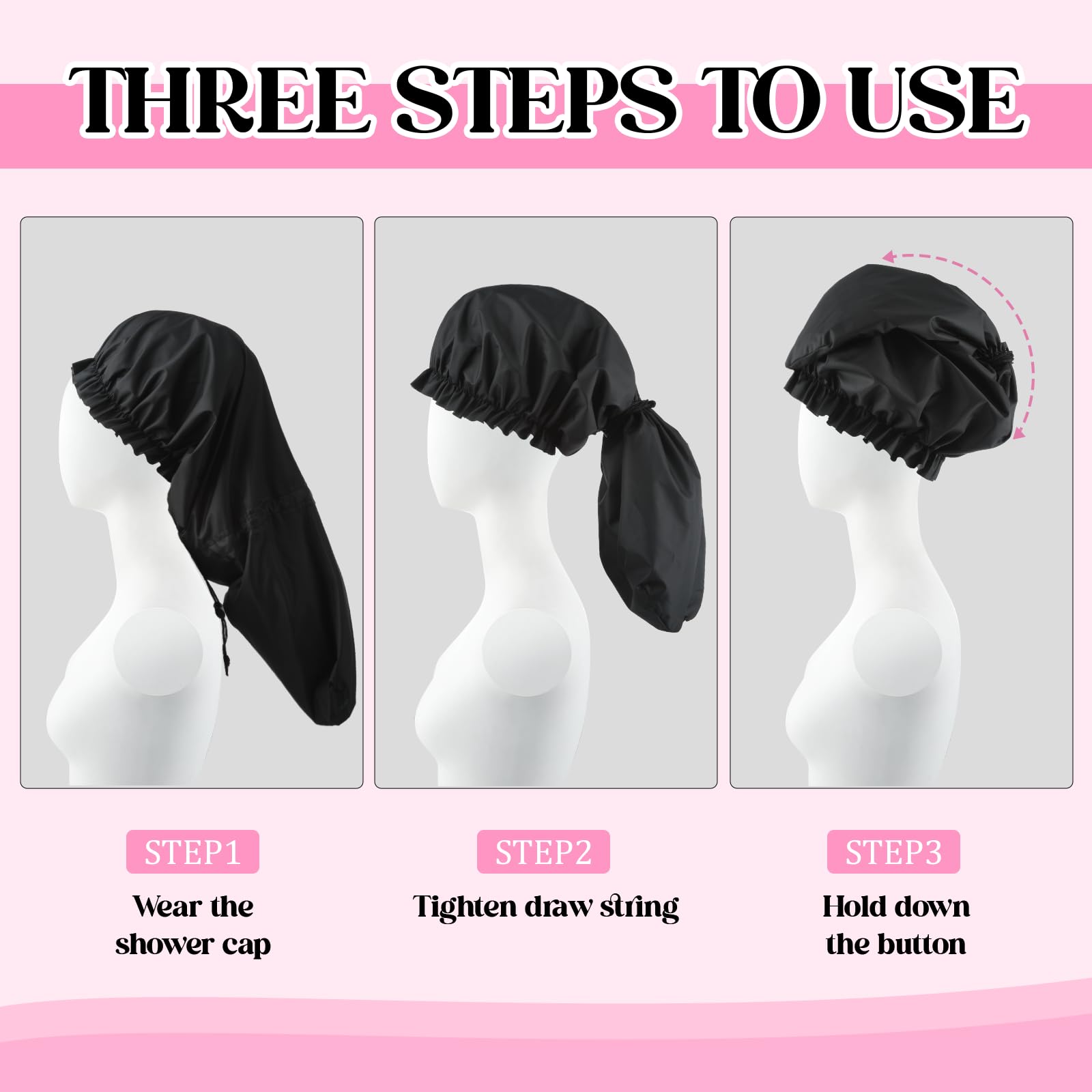 Abeillo shower cap suitable for makeup and skincare sessions, keeping hair tidy.