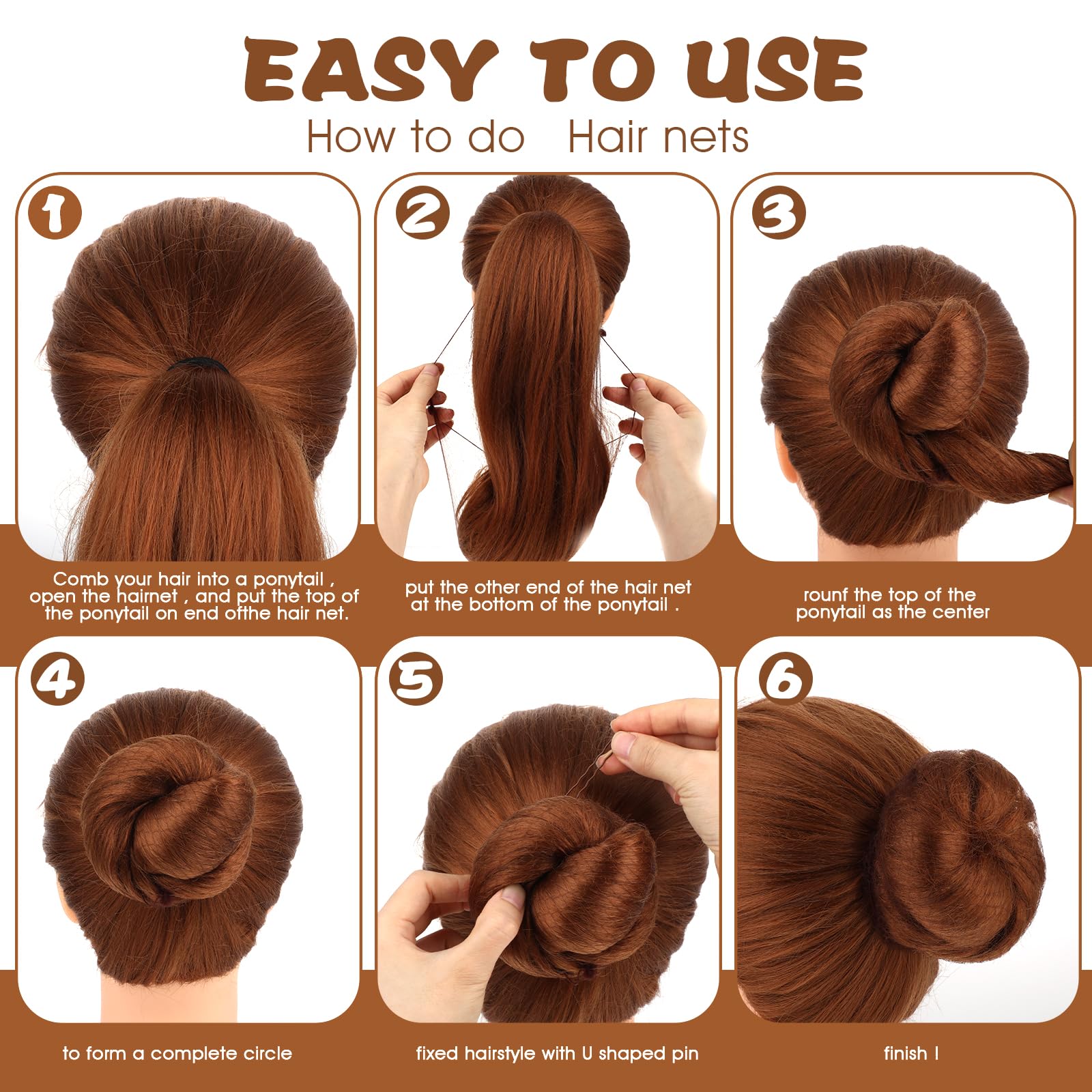 Abeillo hair net on head shows breathable, lightweight design