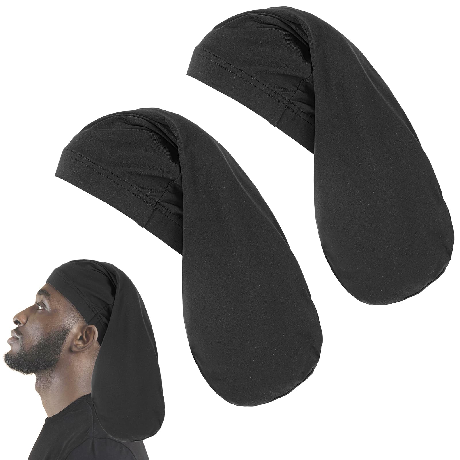 Abeillo dreadlock cap large satin bonnet on pillow for overnight moisture retention