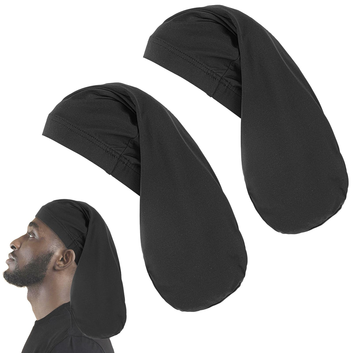 Abeillo dreadlock cap large satin bonnet on pillow for overnight moisture retention