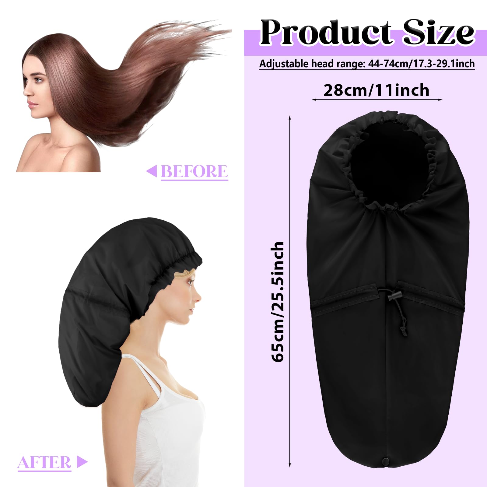 Abeillo waterproof shower cap keeps braids dry during showering.