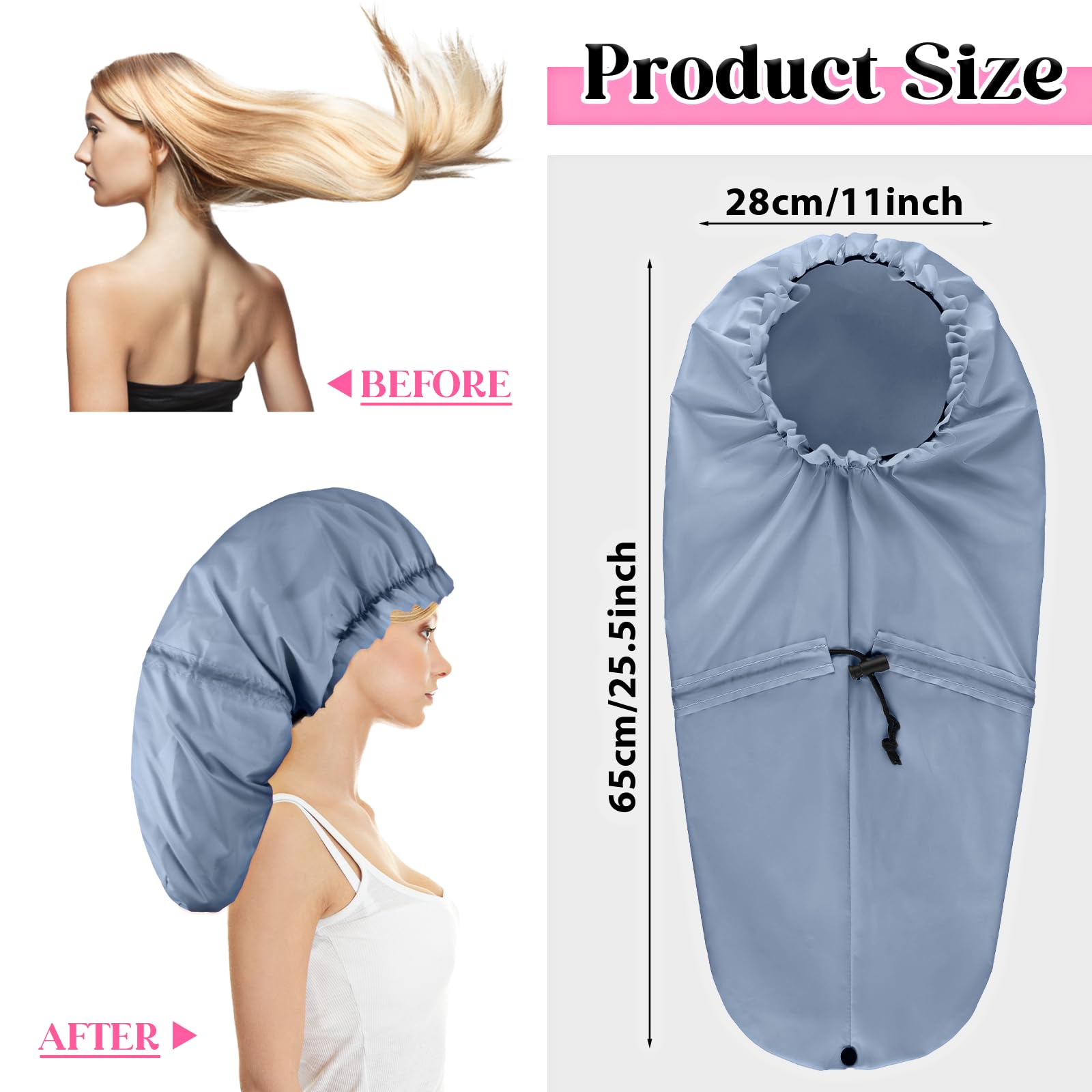 Abeillo waterproof EVA shower cap keeps hair dry during shower or bath routine.