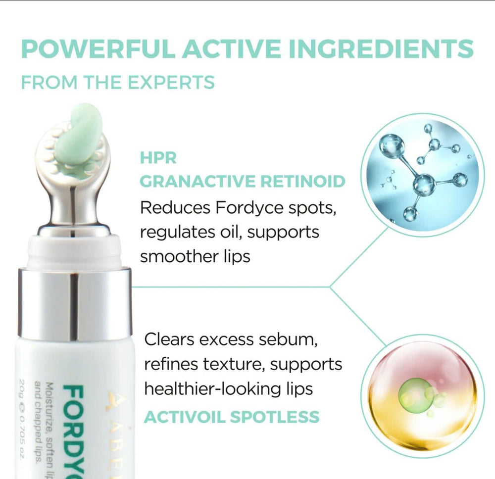 ABERA Fordyce Cream packaging shown for everyday lip care