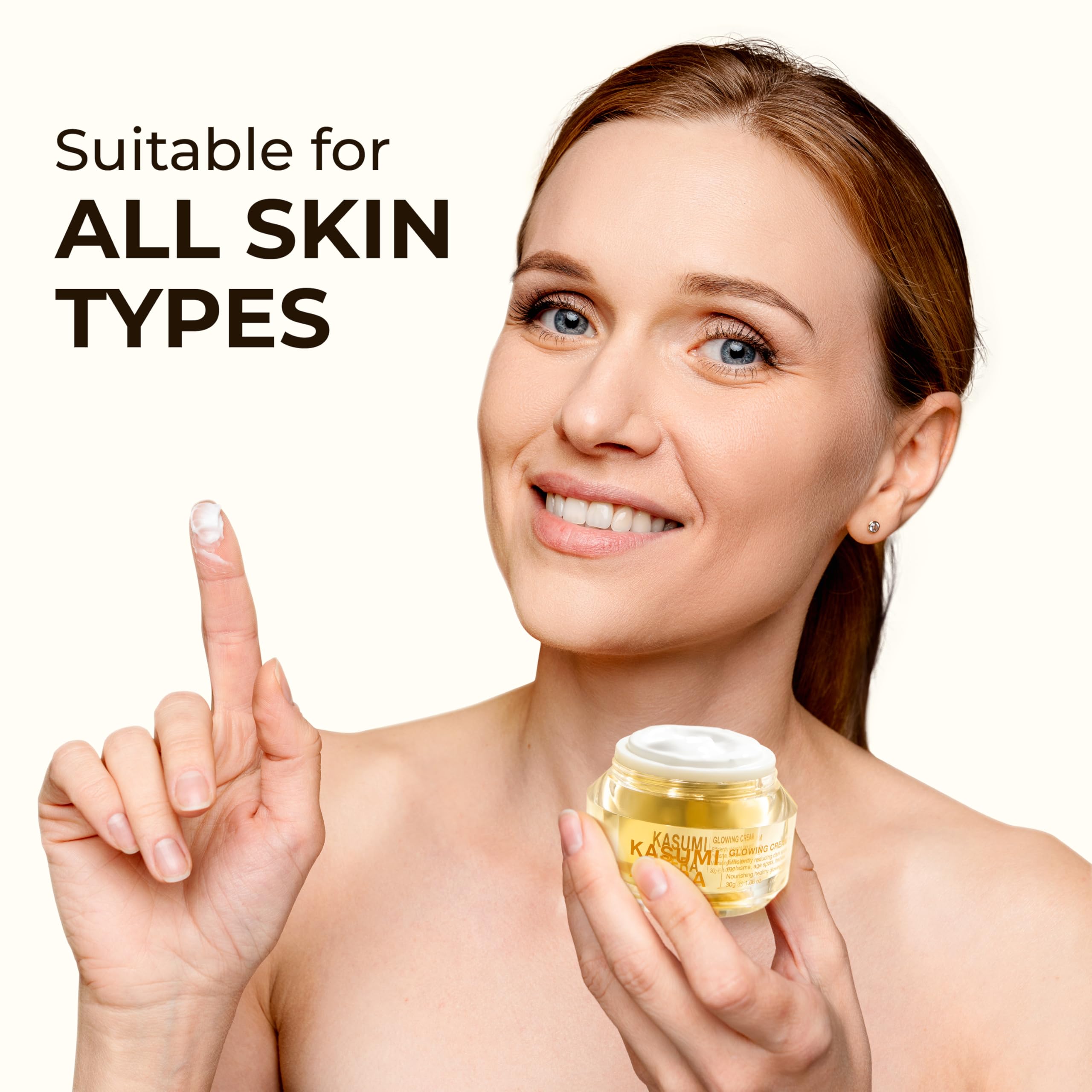 Abera Kasumi Glowing Cream Niacinamide focus indicating brightness and barrier support.