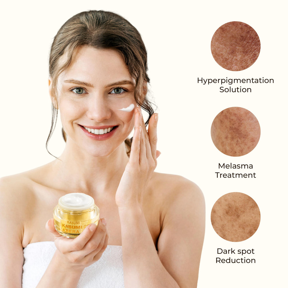 Abera Kasumi Glowing Cream texture swirl highlights luxurious luminosity.
