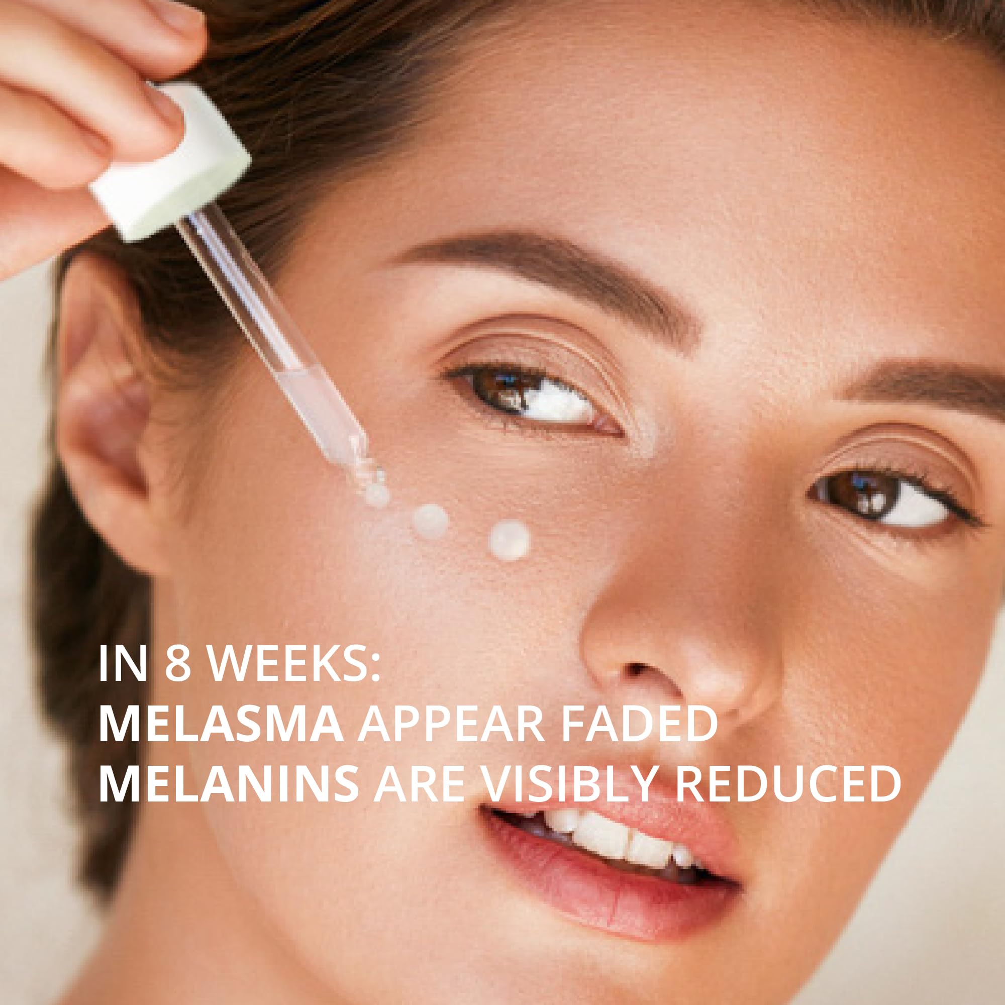 Ingredients scene featuring Genowhite and Niacinamide signals targeted tone-evening potential.