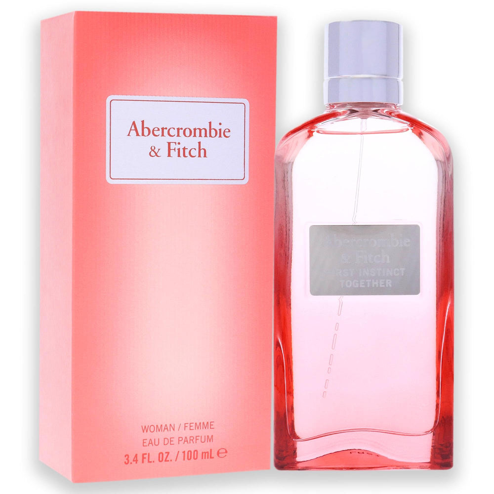 Abercrombie & Fitch First Instinct Together packaging on shelf for everyday elegance