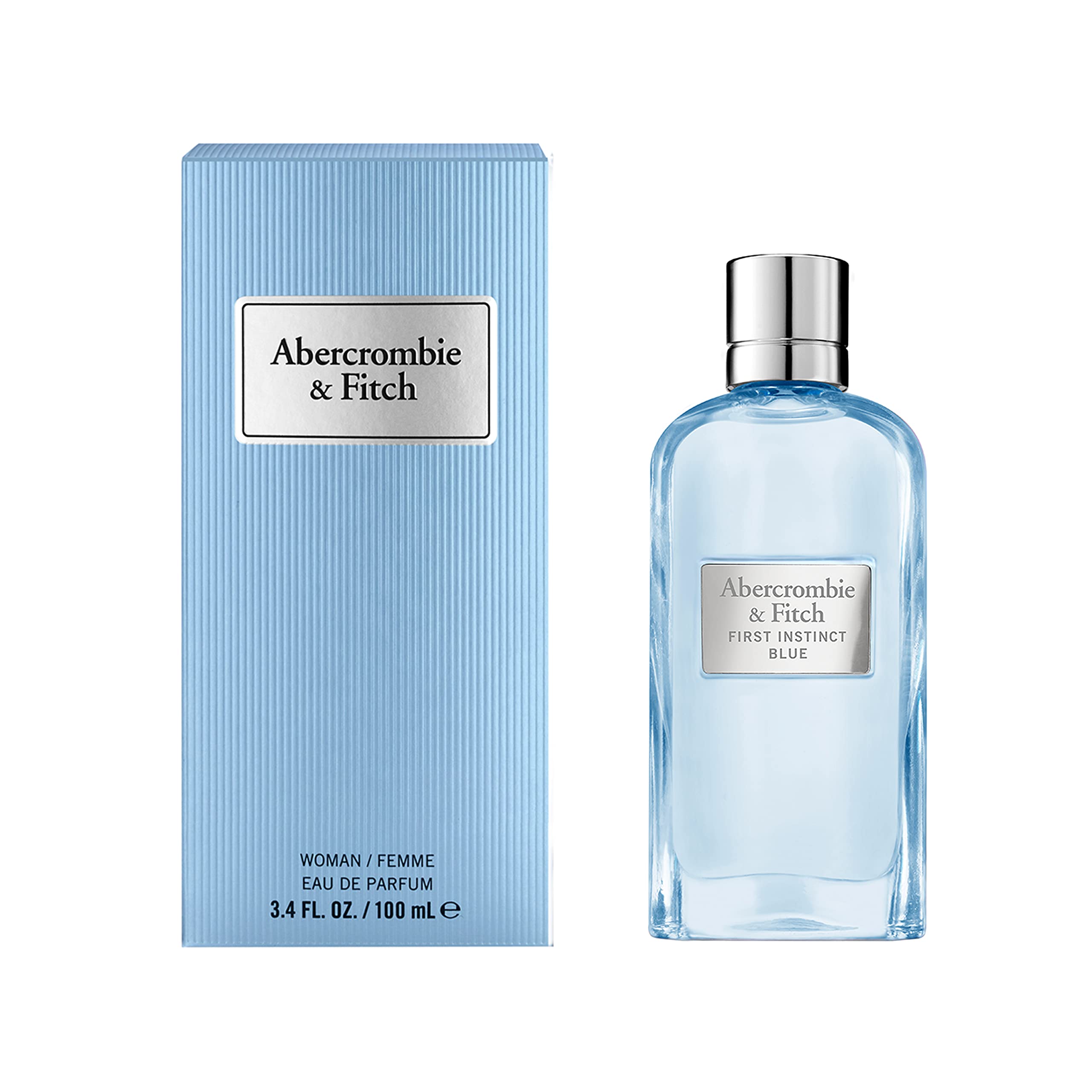 Abercrombie & Fitch First Instinct Blue packaging—luxe design for gifting or self-purchase