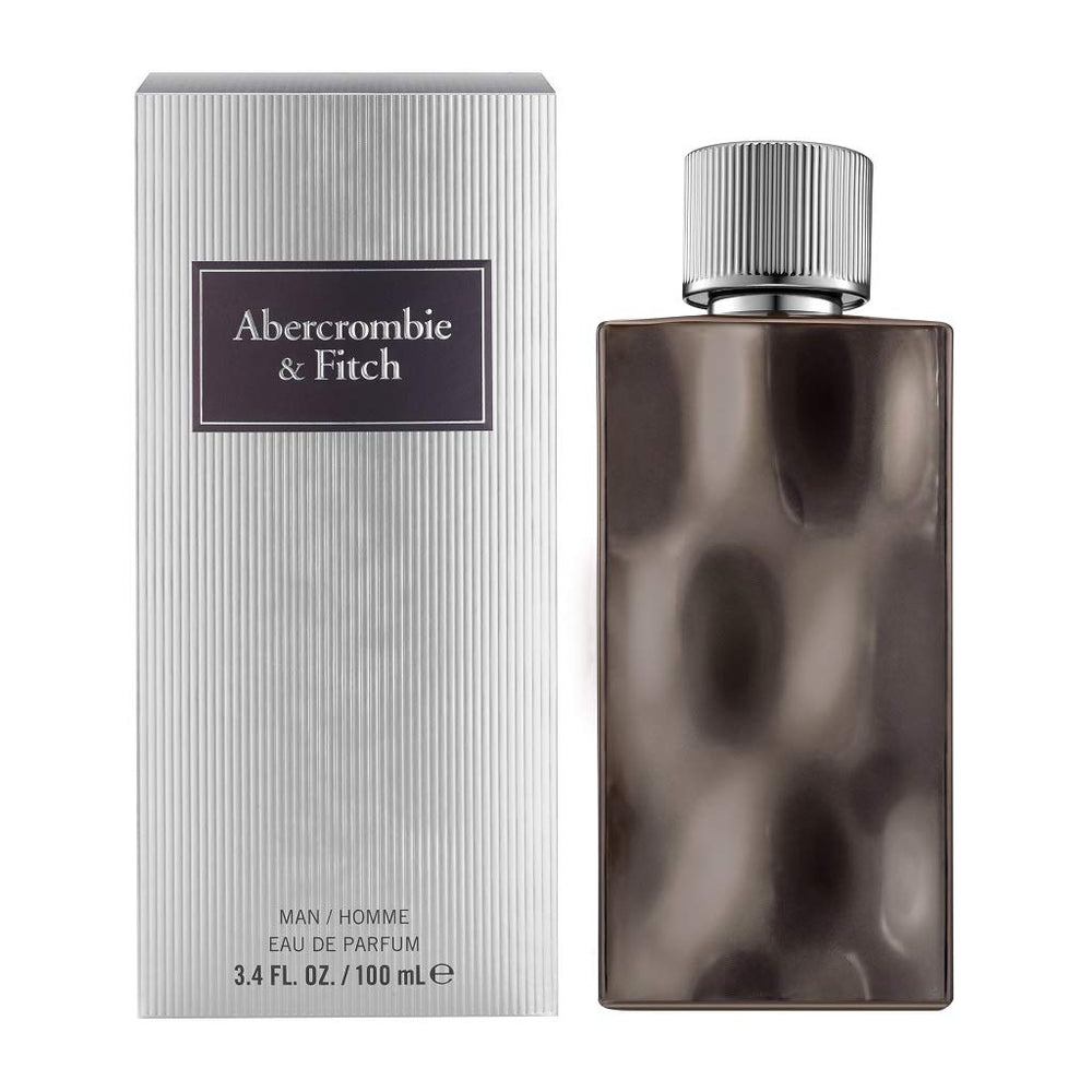 Abercrombie & Fitch First Instinct Extreme bottle front view, highlighting a bold masculine aroma for casual wear