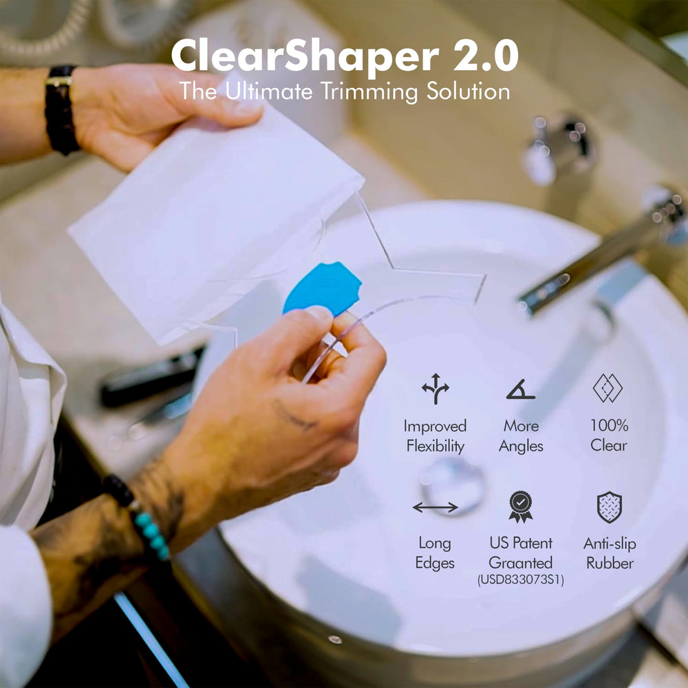 Aberlite ClearShaper 3.0 anti-slip rubber image communicates steady control during shaping.