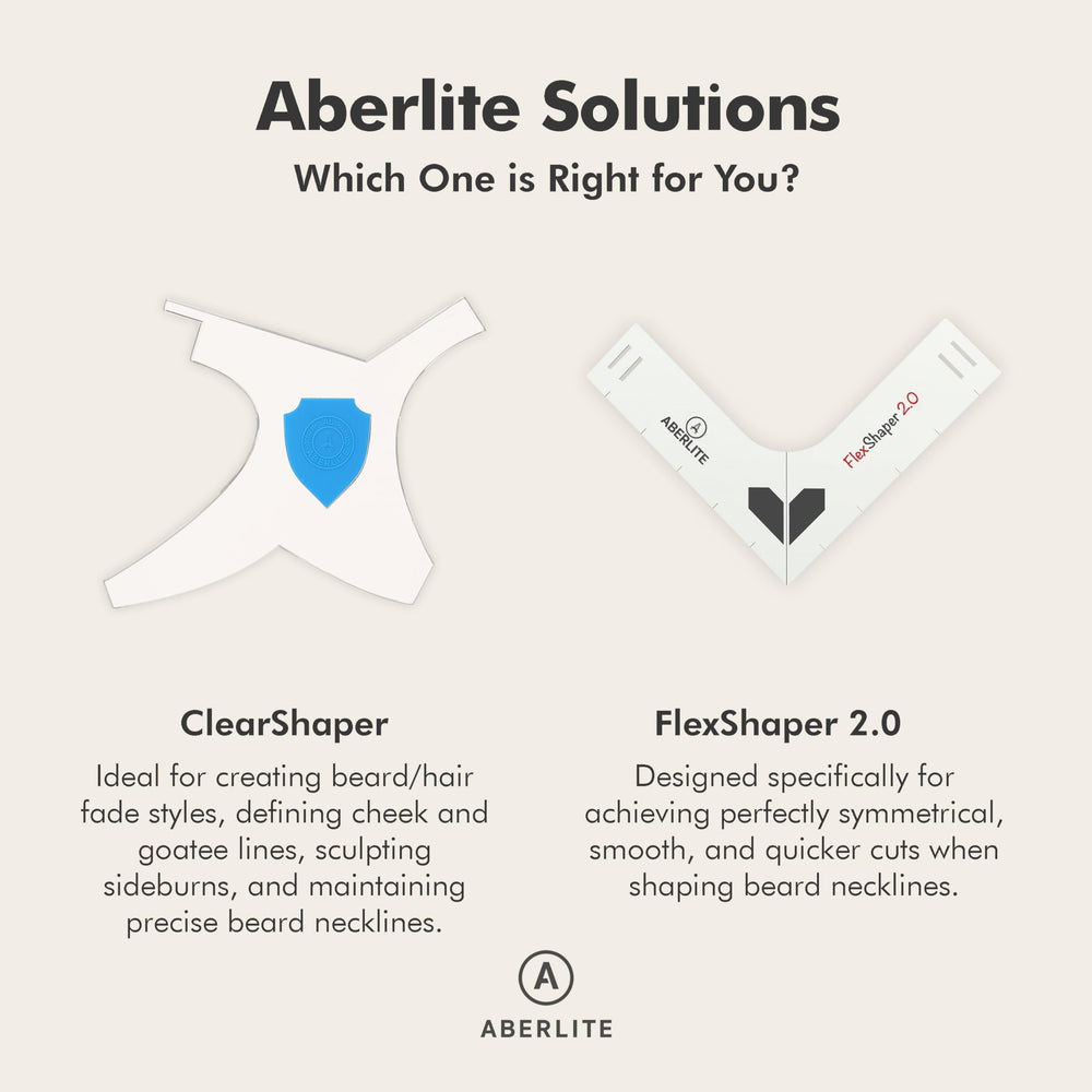 Aberlite ClearShaper 3.0 in-use on face captures easy grooming workflow.