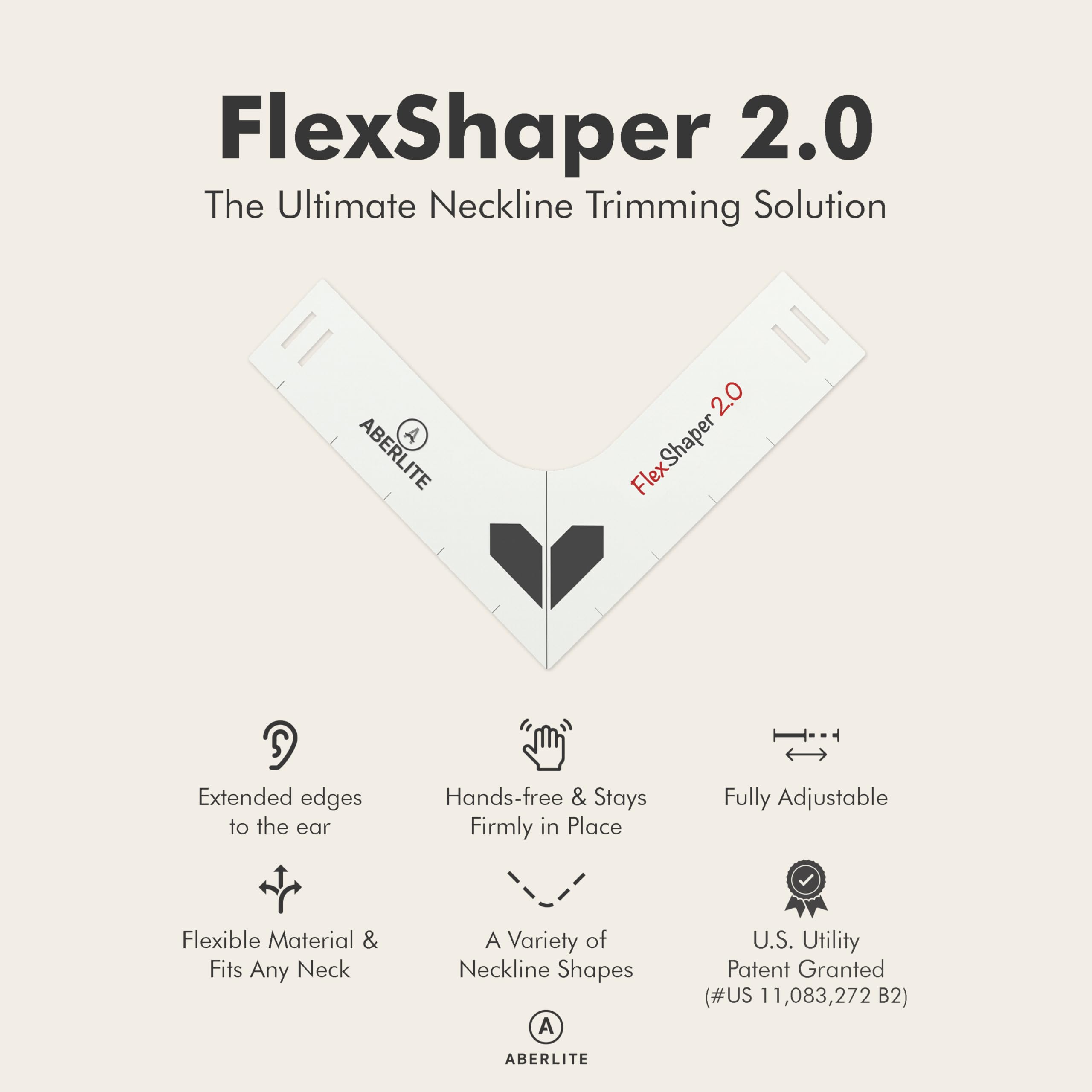 Aberlite FlexShaper headband attachment close-up for hands-free grooming setup.