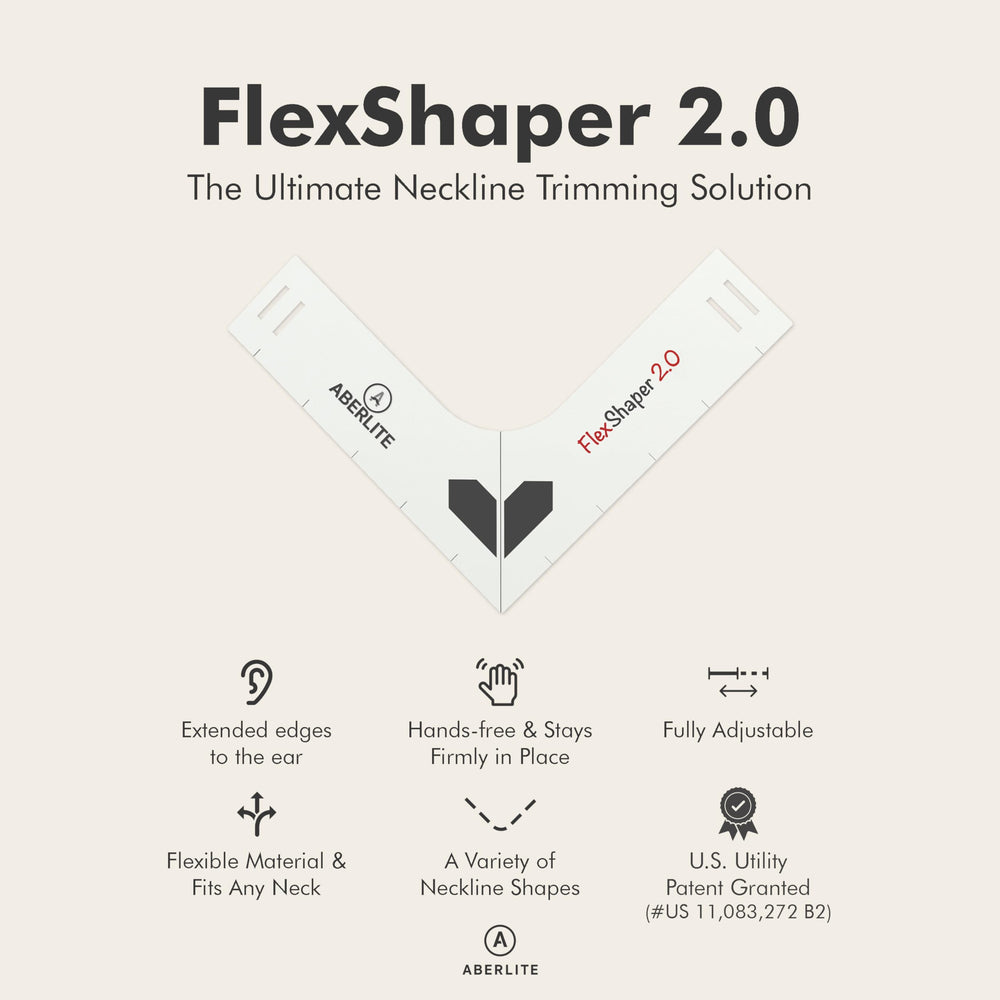Aberlite FlexShaper headband attachment close-up for hands-free grooming setup.