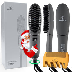 Aberlite Pocket compact beard straightener in hero view for on-the-go grooming.