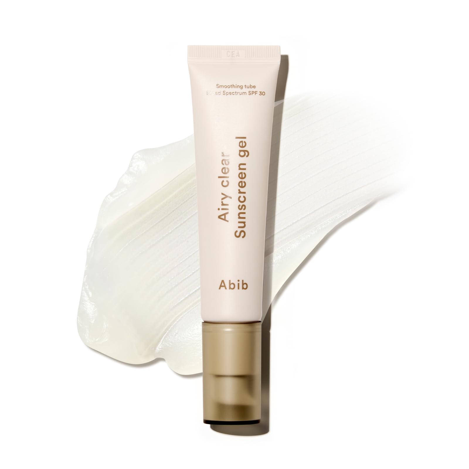 Abib Airy Clear Sunscreen Gel bottle pump showing easy daily sun care.