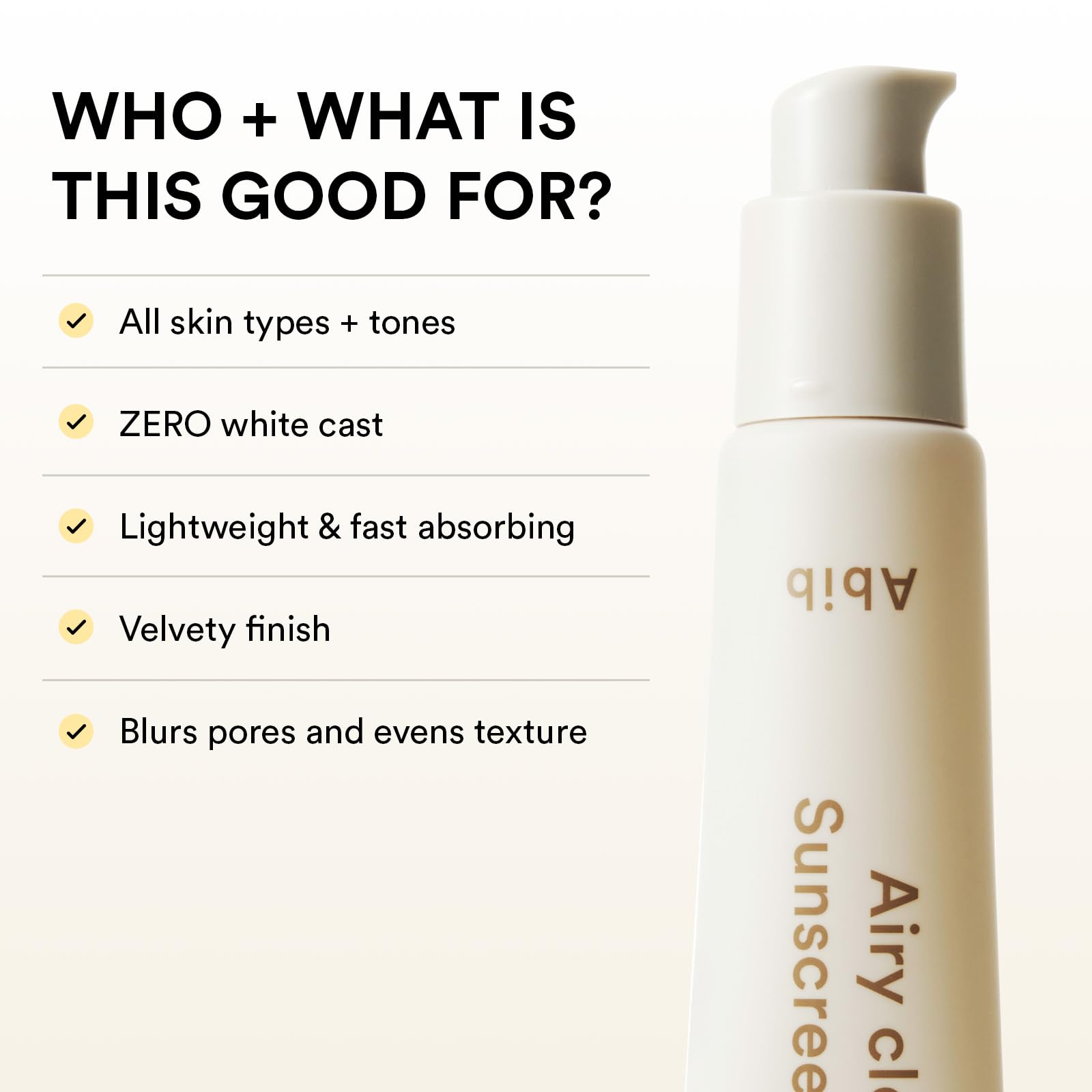 Abib Airy Clear Sunscreen Gel suitable for sensitive skin.