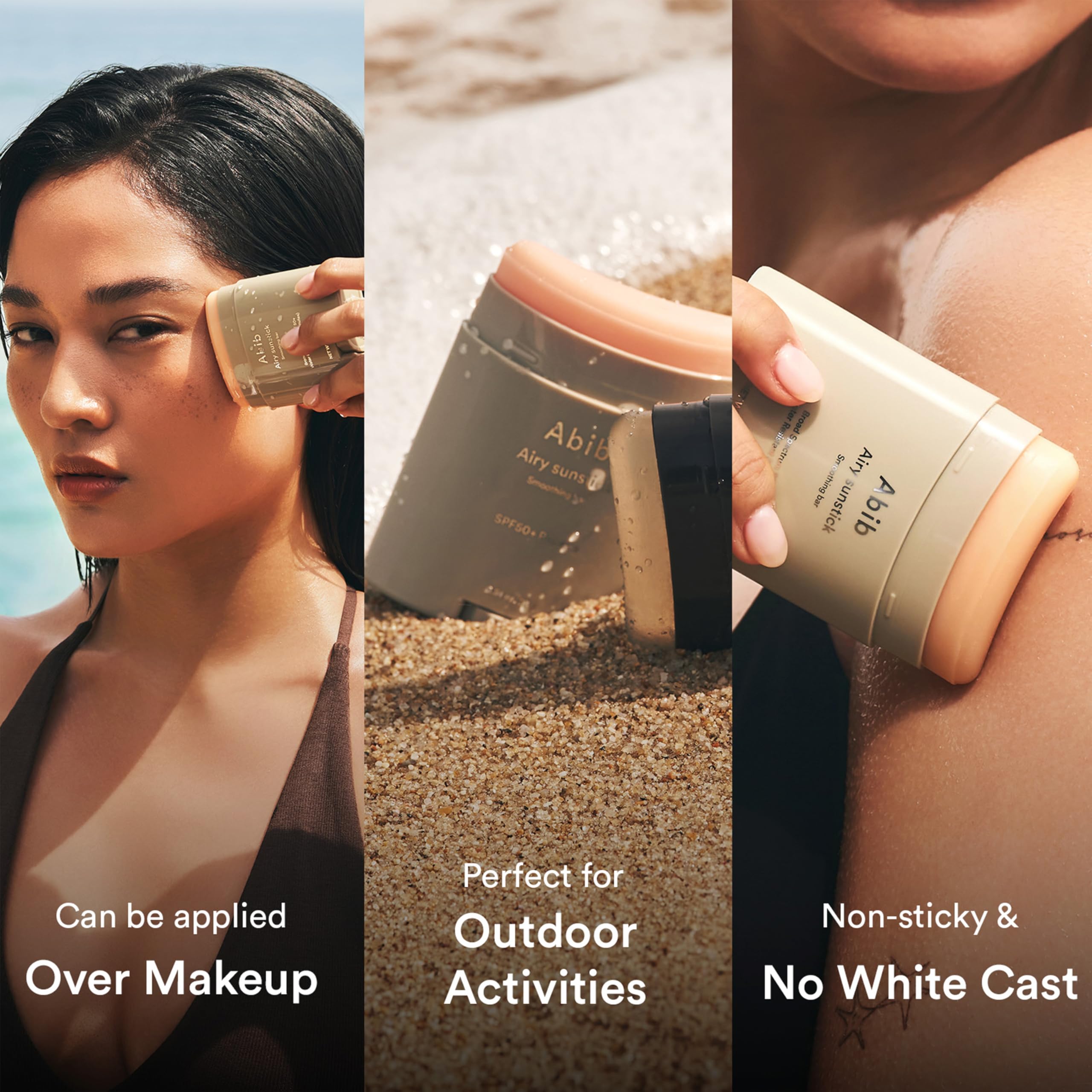 Abib Airy Sunstick provides clear coverage that blends with skin tone.