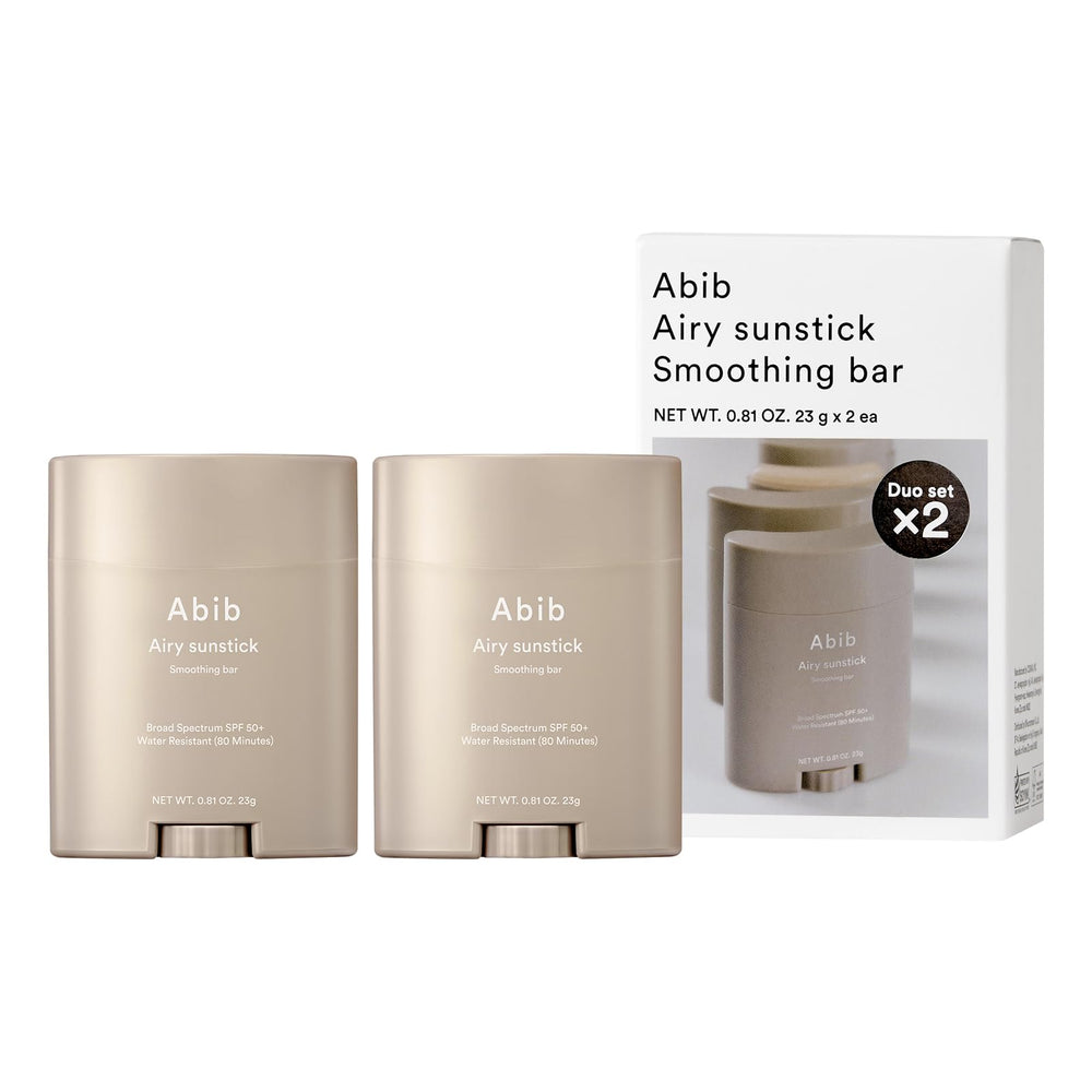 Abib Airy Sunstick SPF50+ clear application for quick, mess-free sun protection on the go.