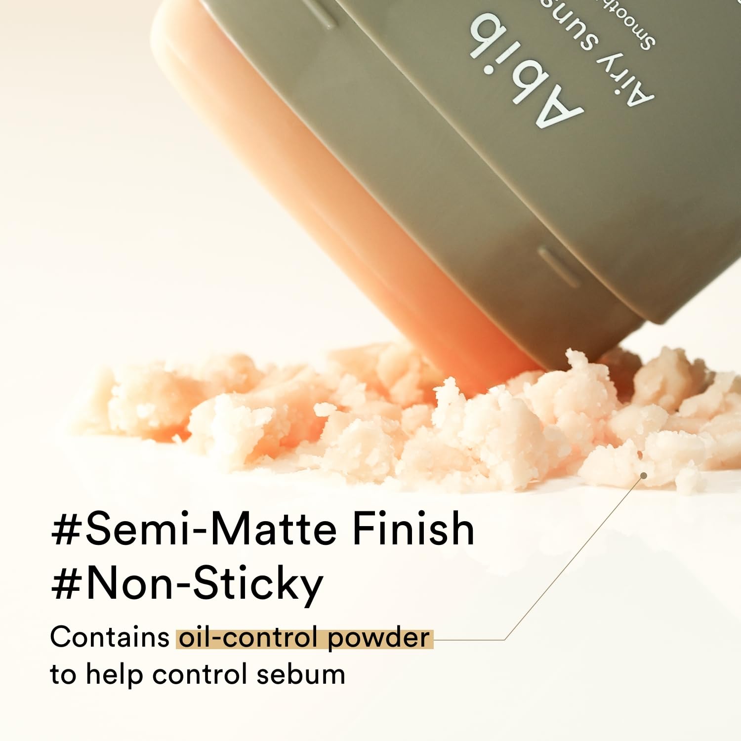 Abib Airy Sunstick SPF50+ can be applied under or over makeup.