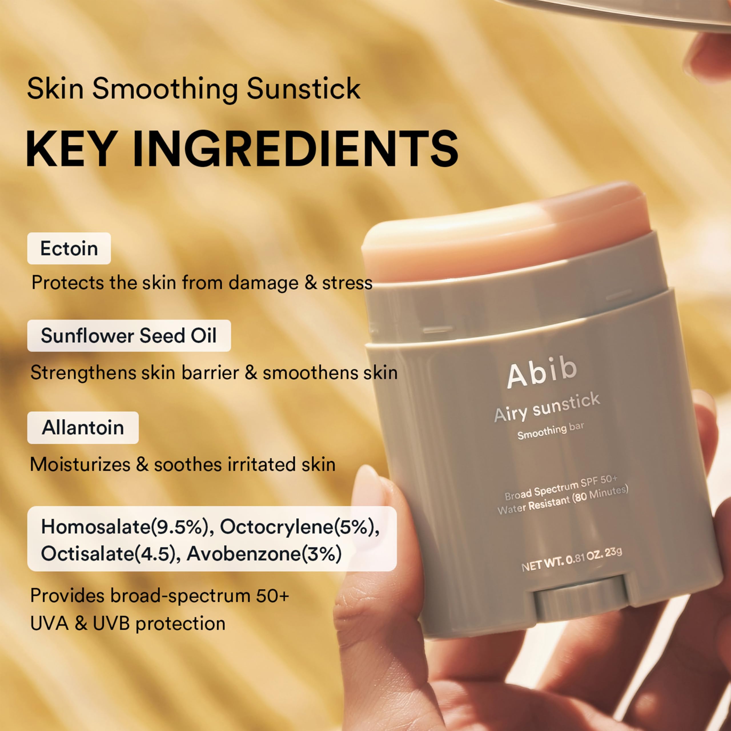 Abib Airy Sunstick demonstrates sweat-ready protection during outdoor activity.