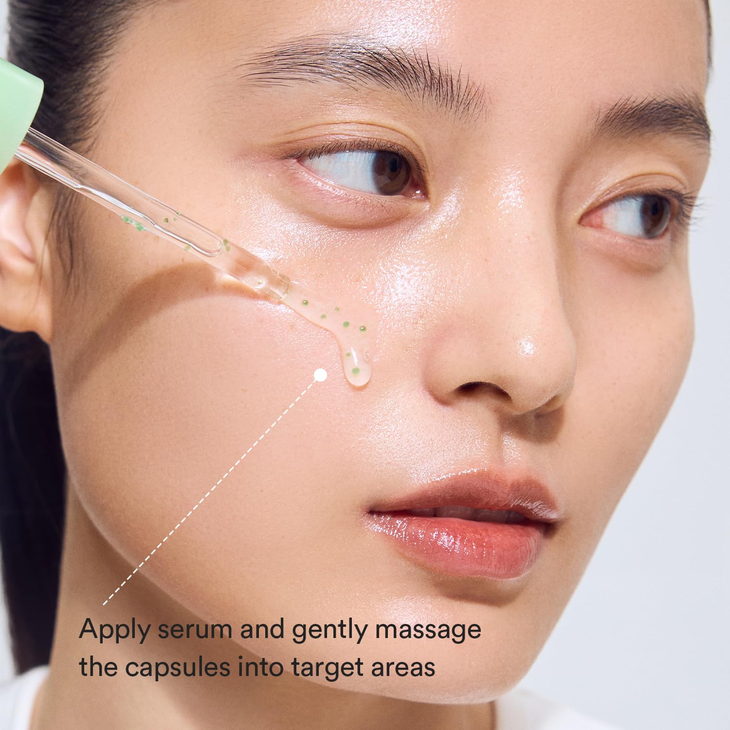 Abib calming drop serum in packaging setup for morning and evening routines.