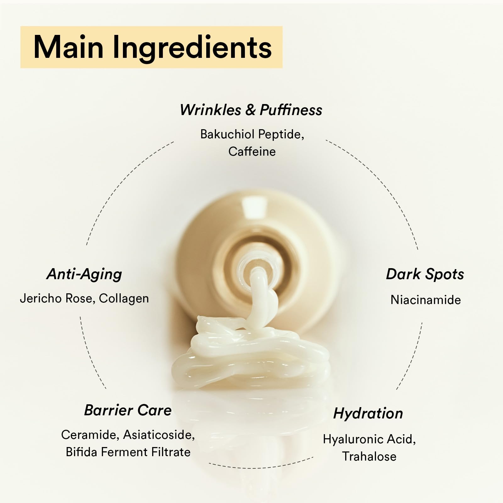 Abib Collagen Eye Creme Jericho Rose dermatologist-tested badge signals skin-safety.