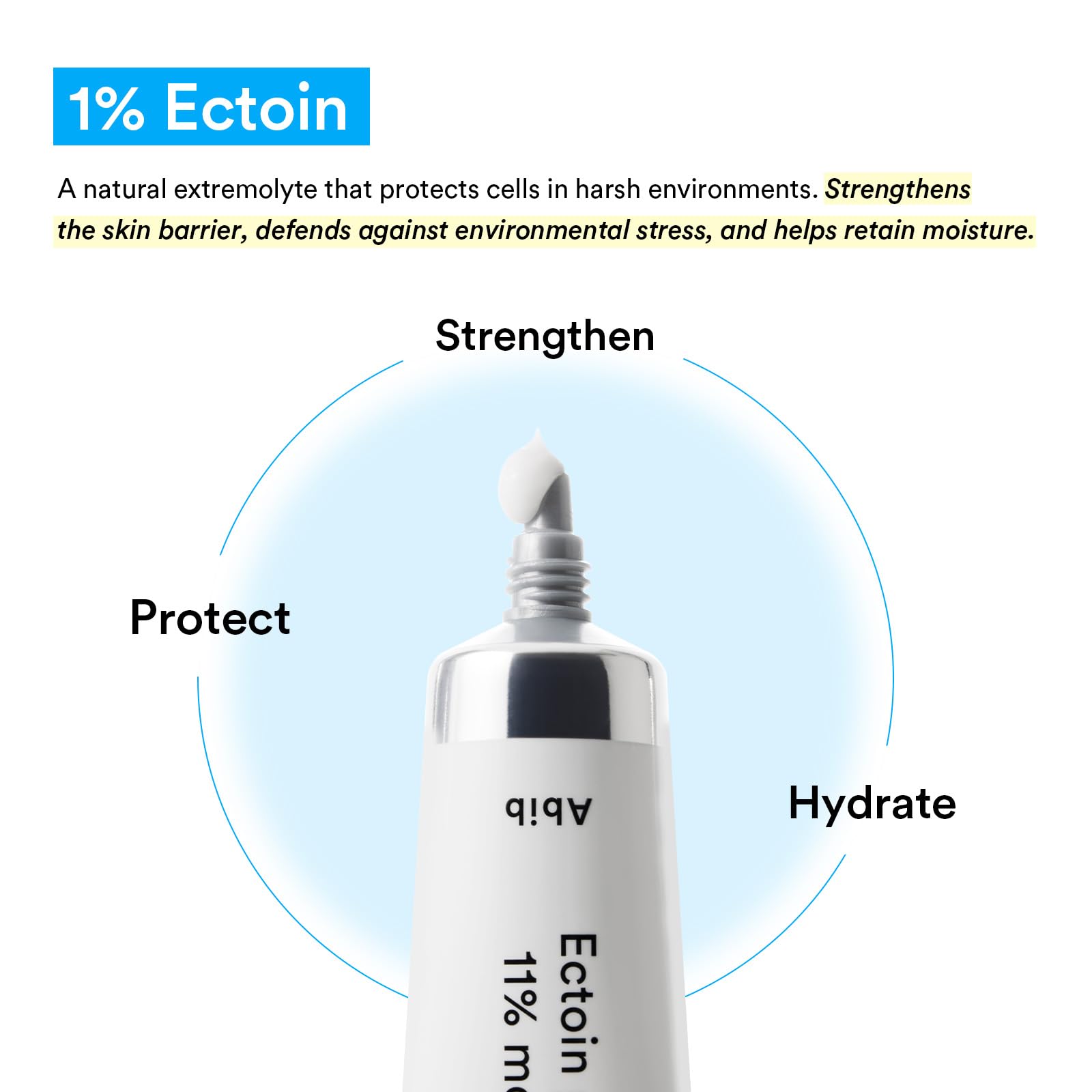 Abib Ectoin Panthenol ingredient closeup features ectoin and panthenol for hydration
