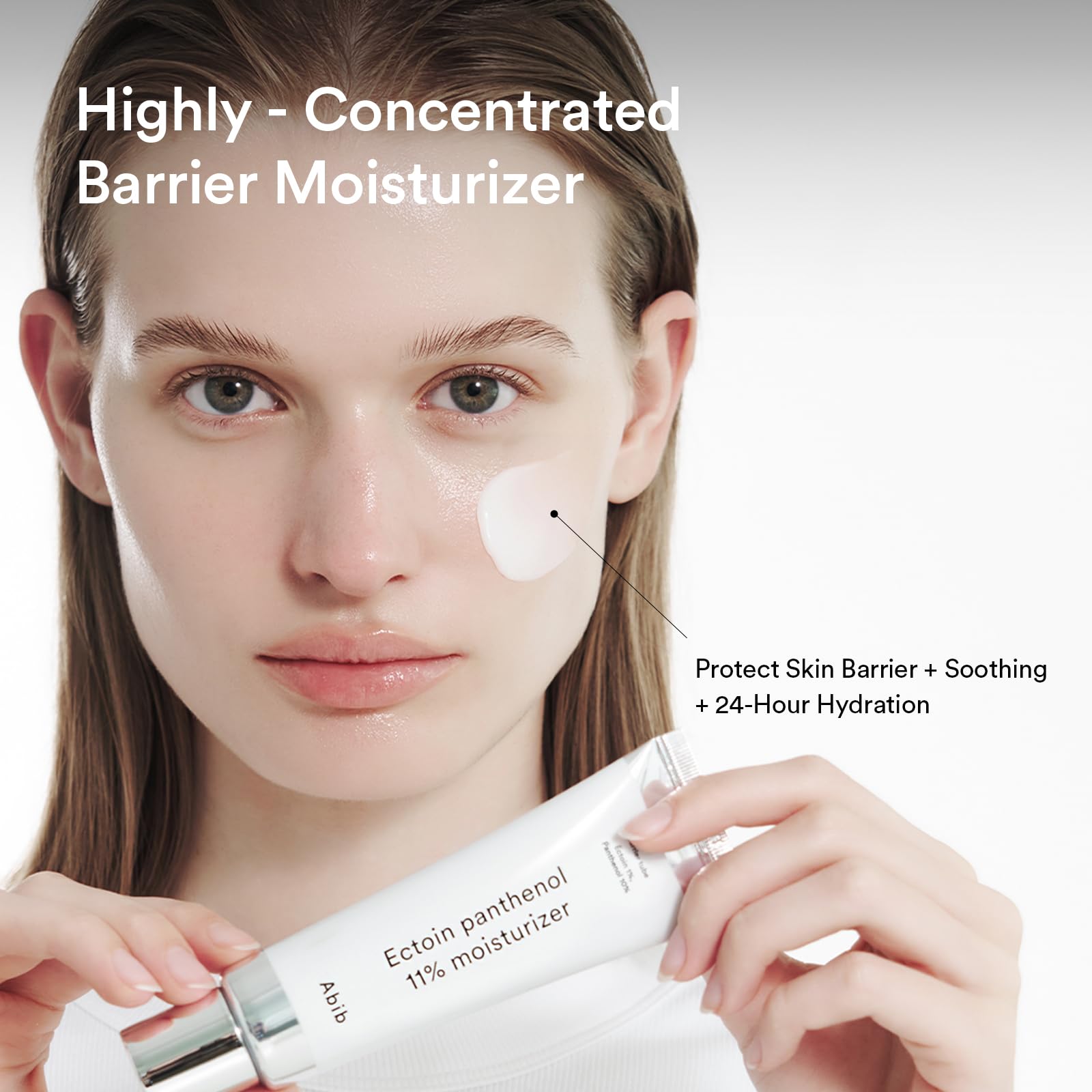Abib Ectoin Panthenol cream texture swatch shows silky, fast absorbing hydration