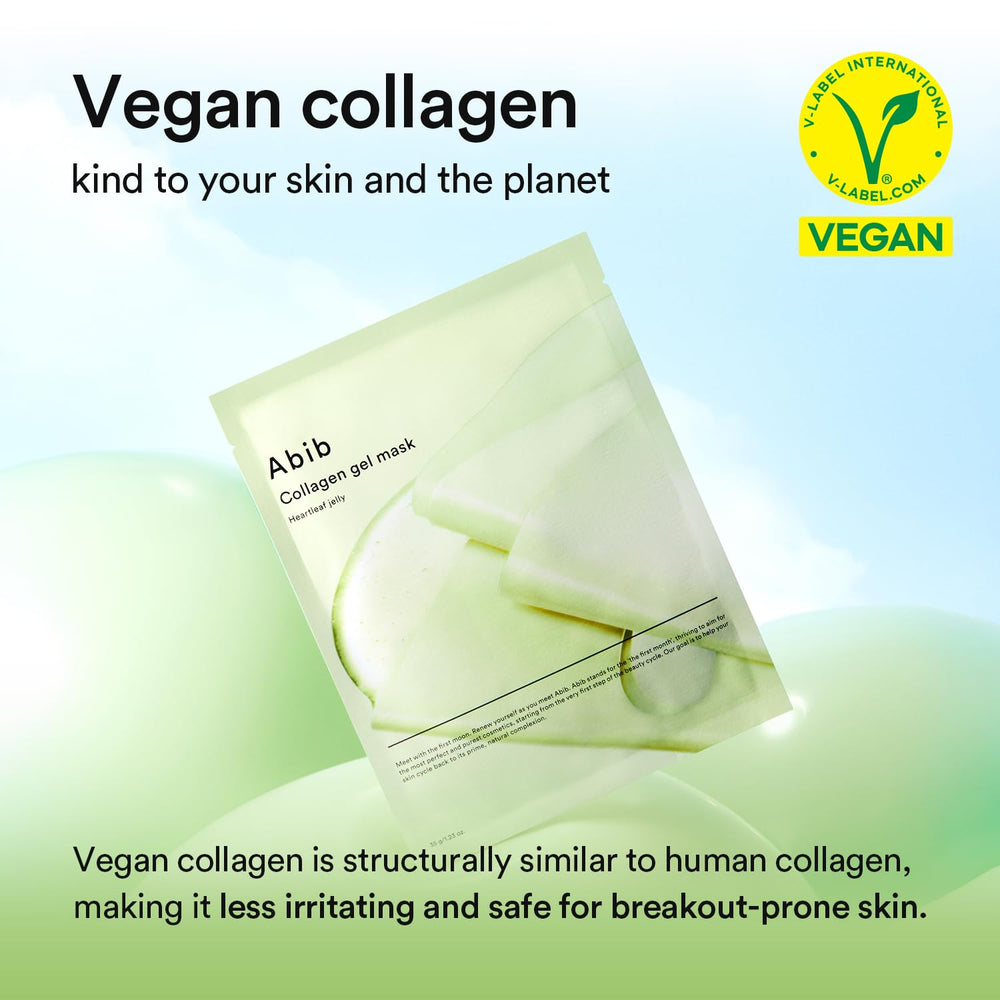 Abib fermented vegan collagen illustration emphasizes hydration and elasticity support