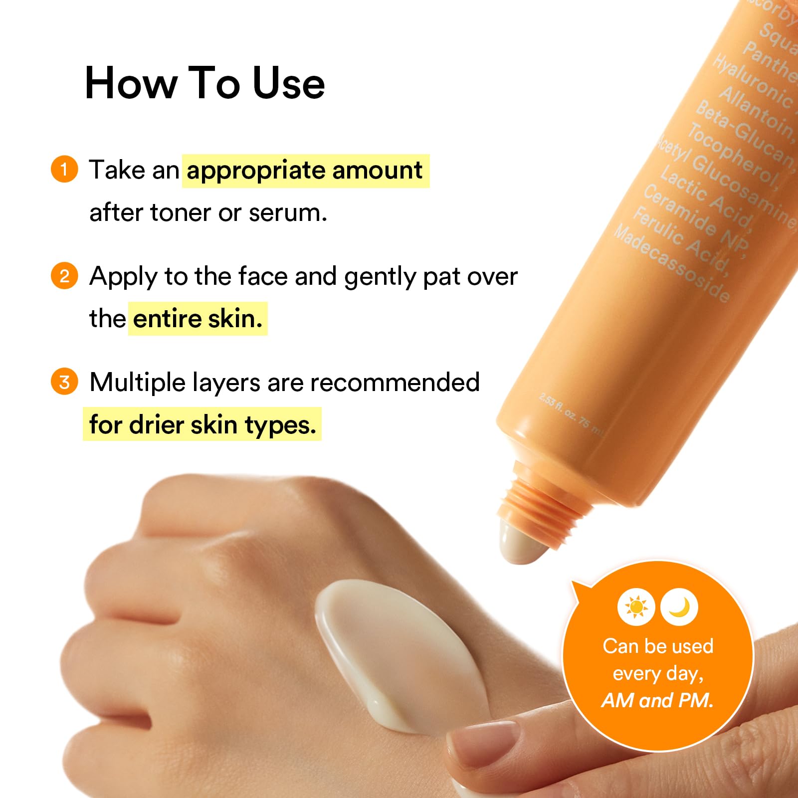 Abib Glutathiosome Cream inside-tube view showcases generous 2.53 oz size