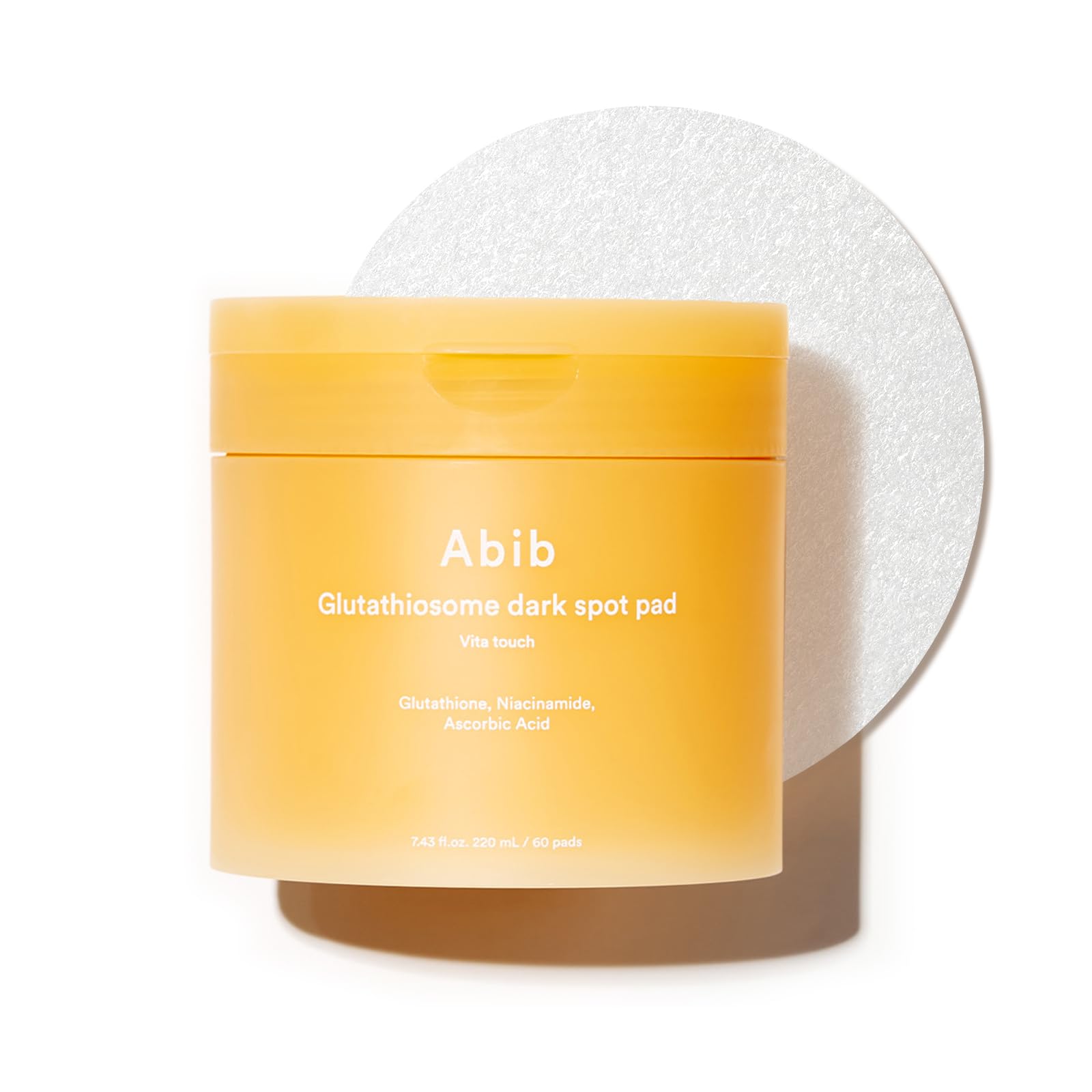 Abib Glutathiosome Dark Spot Pad pack for brightening and convenience.