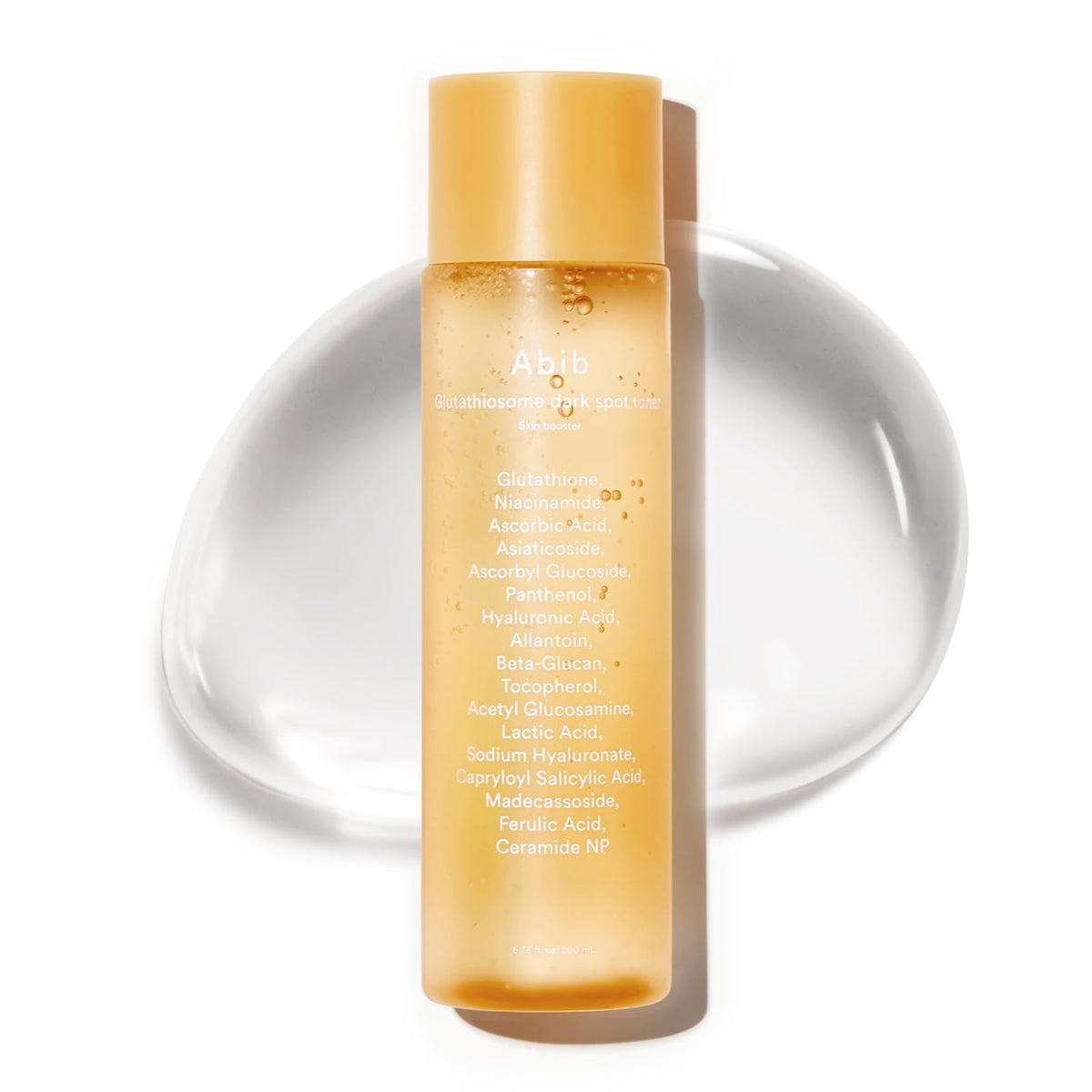 Abib Glutathiosome Dark Spot Toner bottle hero highlights a radiant complexion