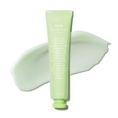 Abib Heartleaf Creme Calming Tube shows sherbet texture for gentle, barrier-supporting hydration.