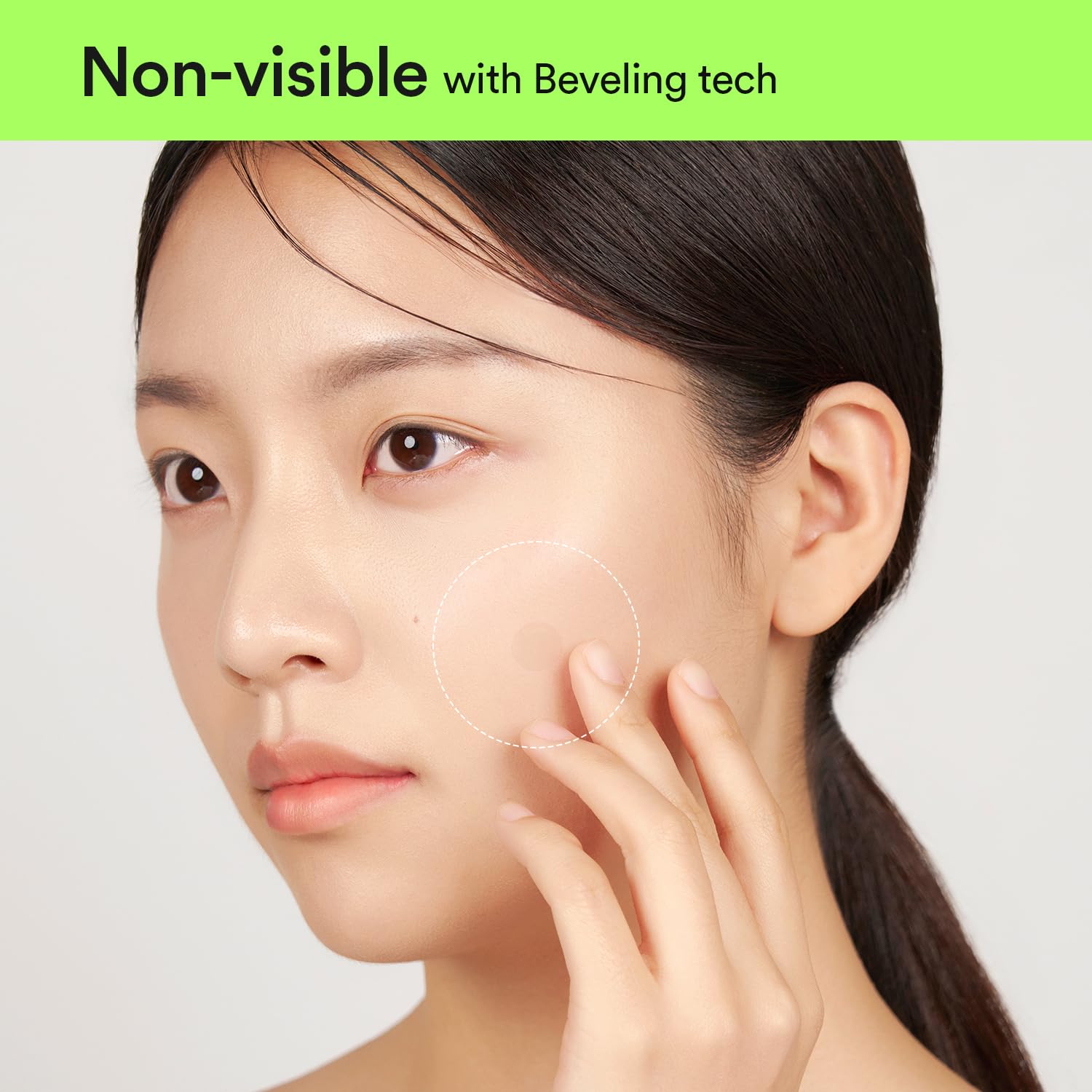 Abib Heartleaf Patch invisible under makeup for seamless wear.