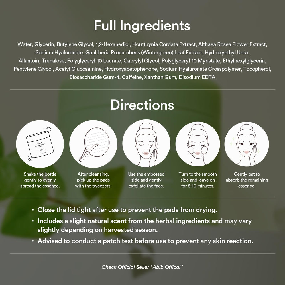 Abib Heartleaf Spot Pad daily skincare routine — prep for serums.