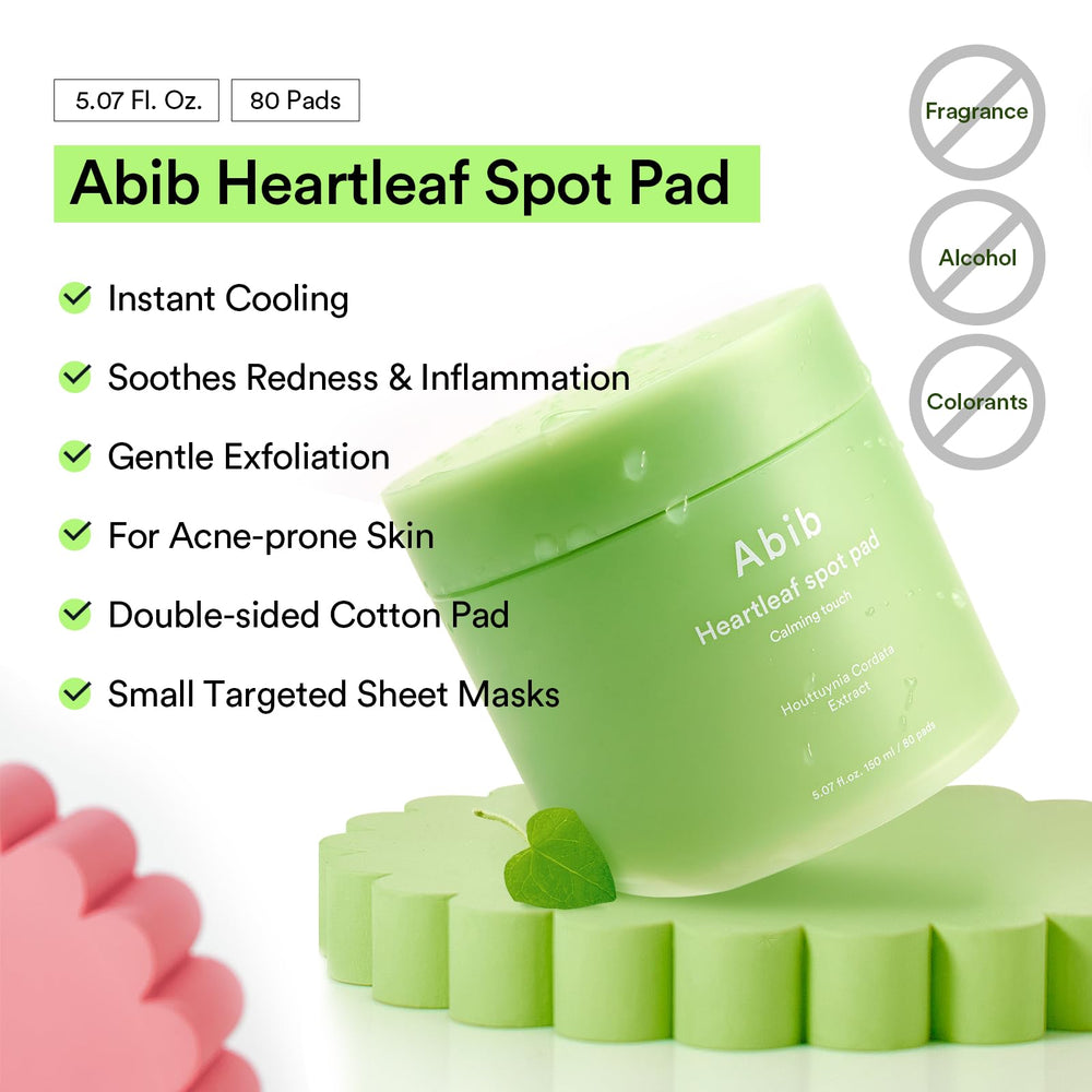 Abib Heartleaf Spot Pad pre-soaked pads ready for on-the-go toning and refreshing
