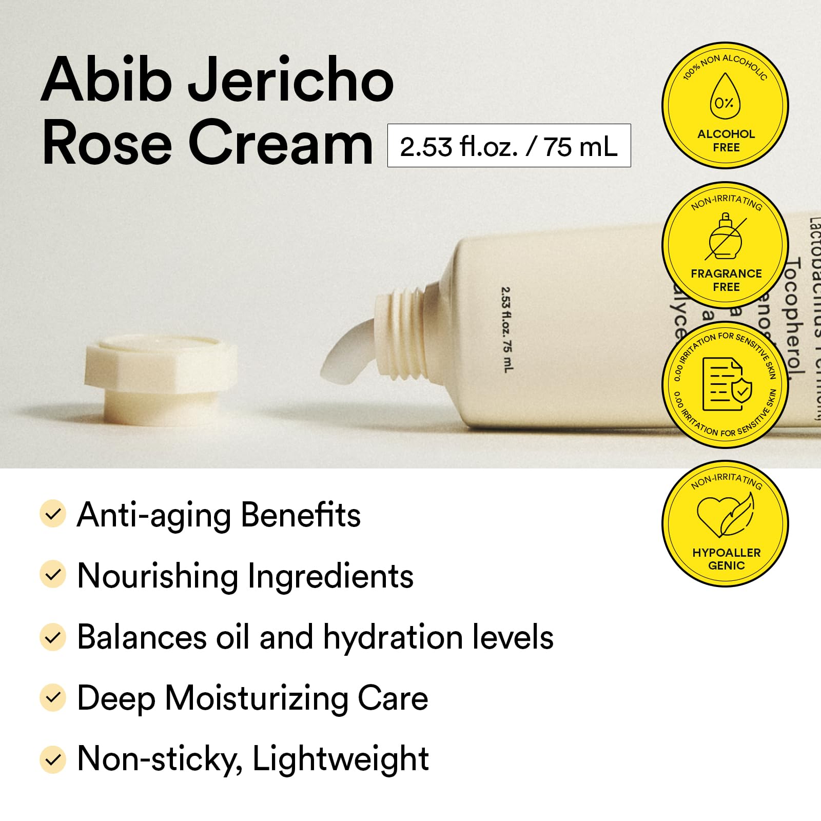 Abib Jericho Rose Cream swirl demonstrates creamy texture ideal for quick absorption