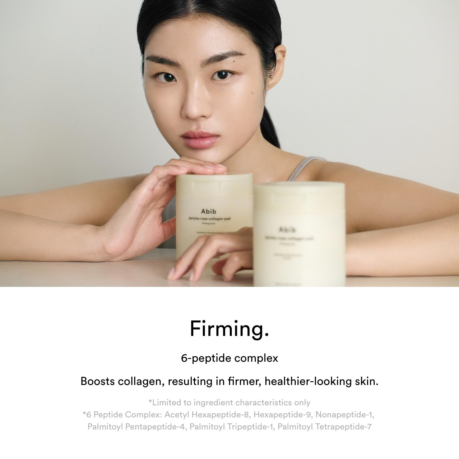 Abib Jericho Rose Collagen Pad ingredients spotlight niacinamide and peptides.