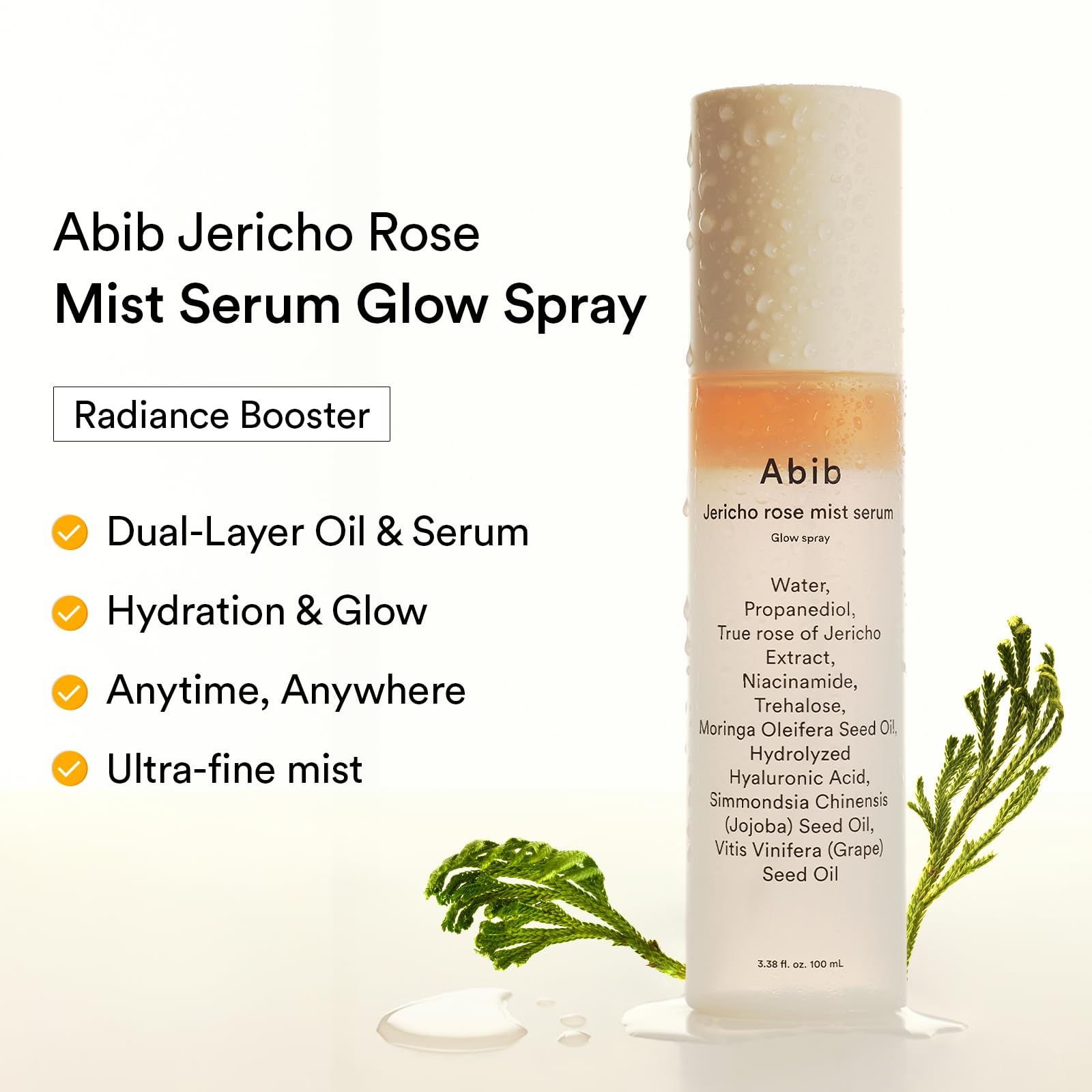Abib Jericho Rose Mist label close-up highlighting vegan skincare.