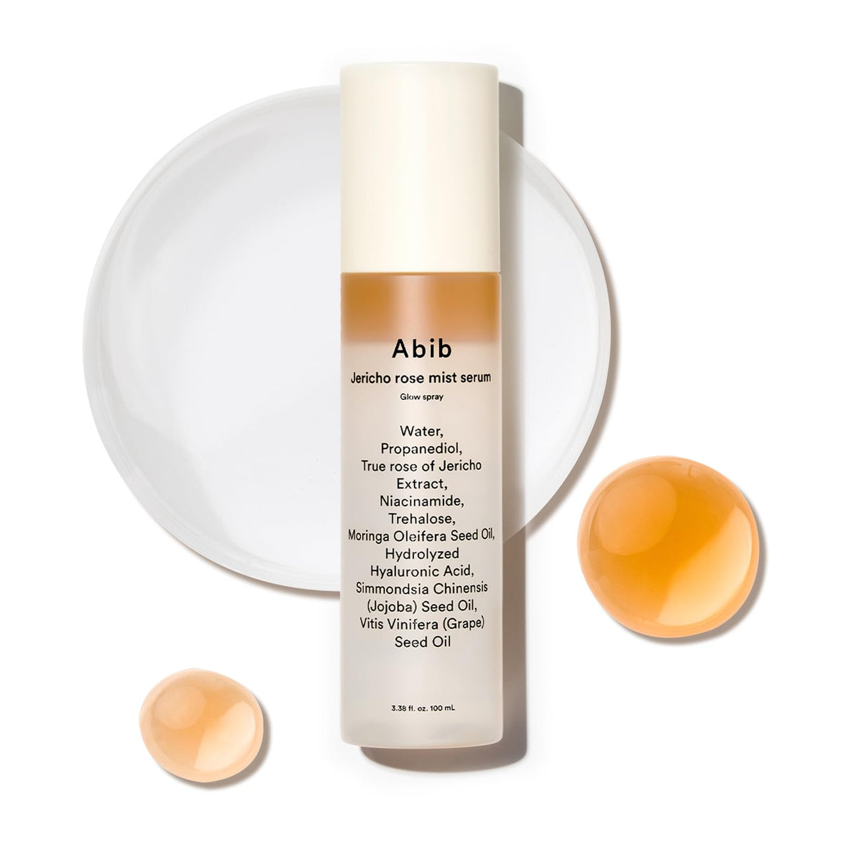 Abib Jericho Rose Mist Serum bottle with dual-layer hydration for radiant skin.