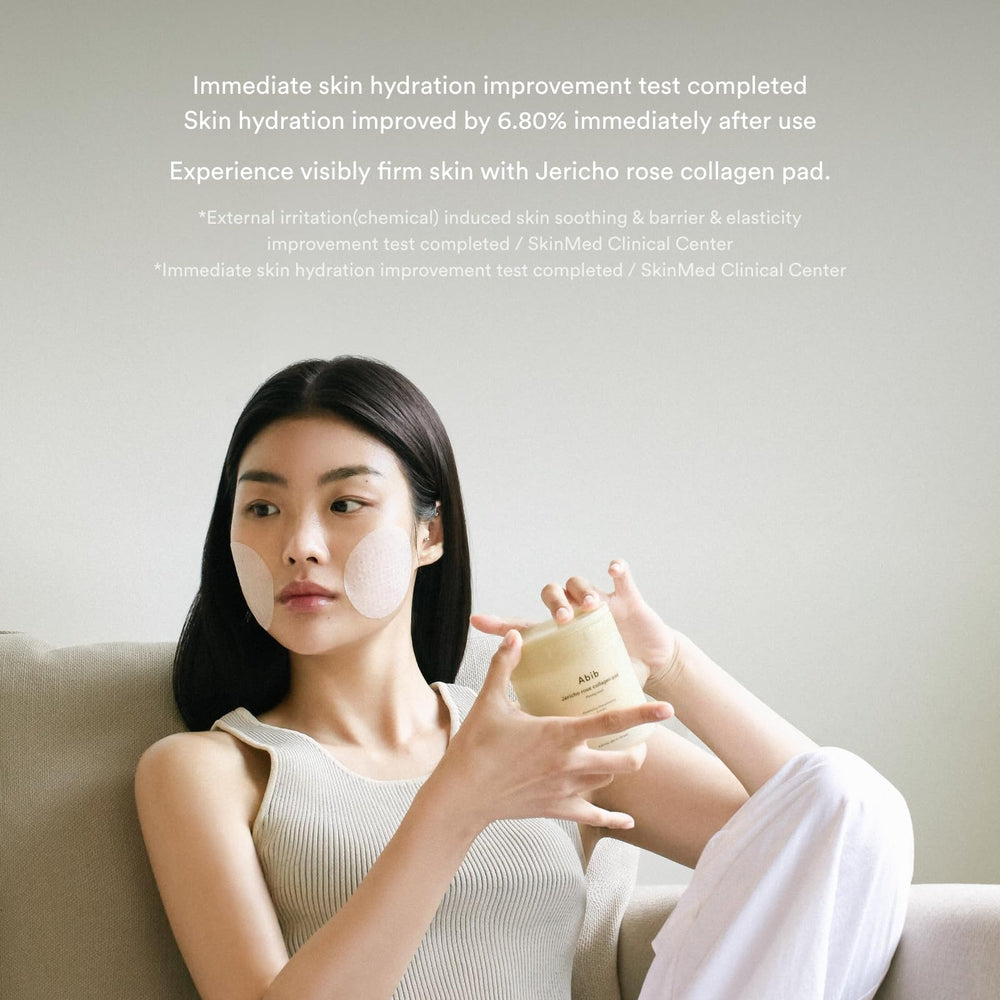 Abib Jericho Rose Collagen Pad dual-texture exfoliation detail close-up.