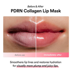 Abib PDRN Collagen Lip Mask glazed jelly on lips with shine.