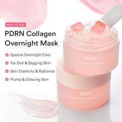 Abib PDRN Collagen Overnight Mask jelly texture showing bouncy hydration.