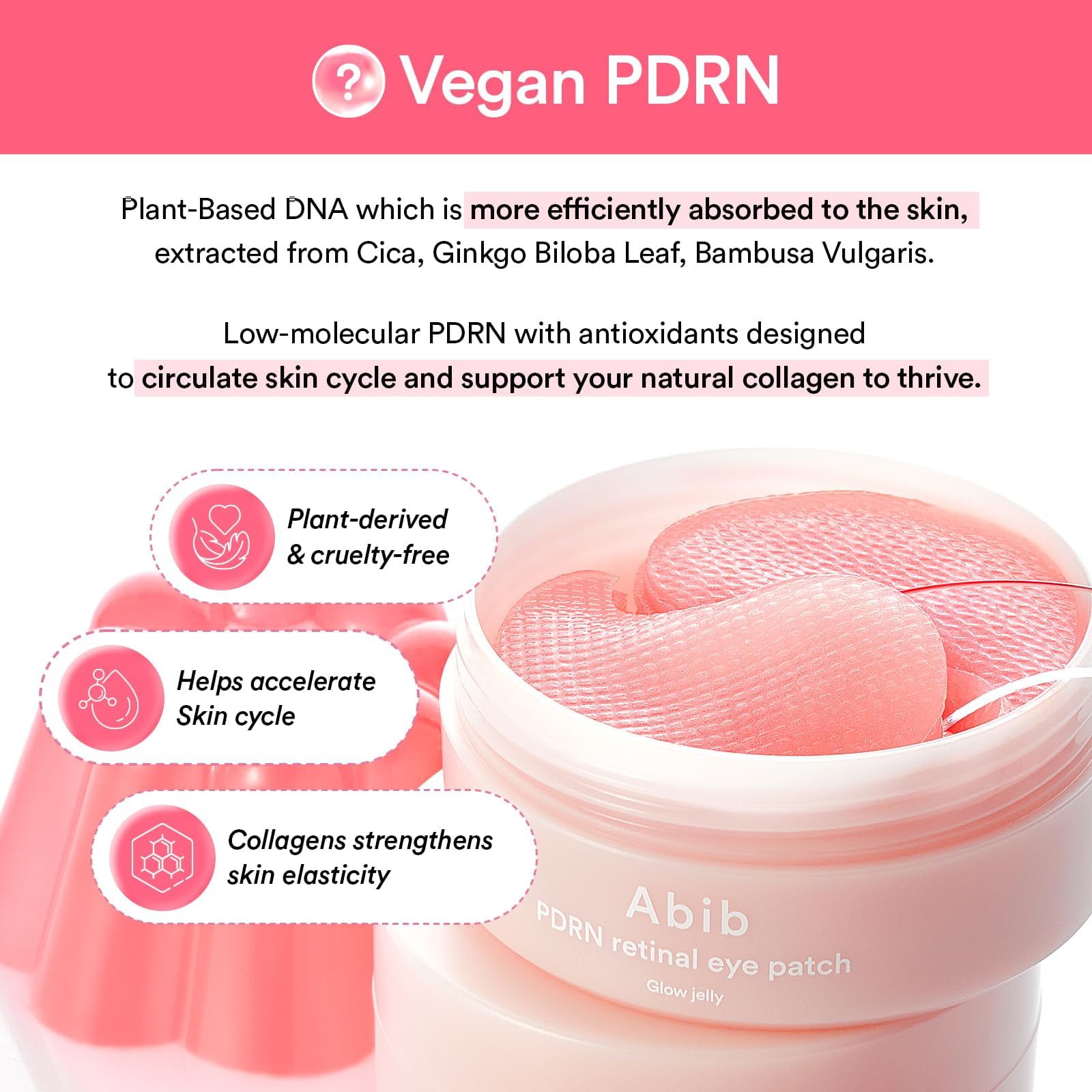 Abib PDRN retinal eye patch forehead use illustrates multi-area care for fine lines.