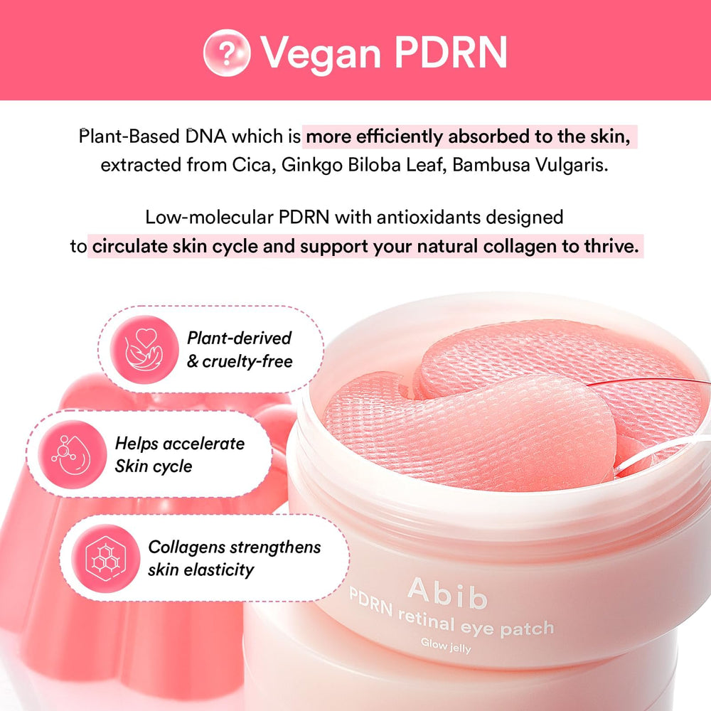 Abib PDRN retinal eye patch forehead use illustrates multi-area care for fine lines.